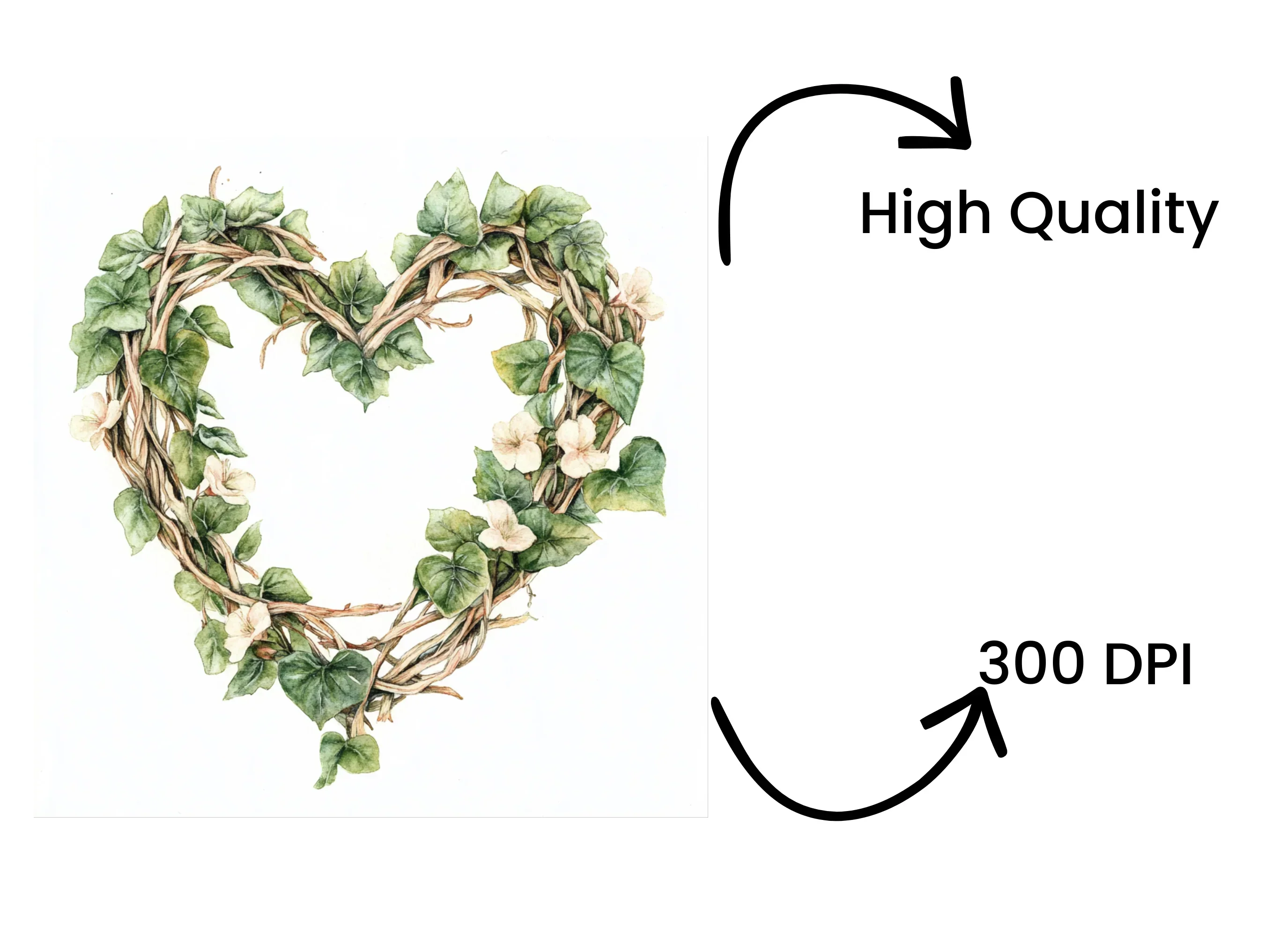 Floral Vine Heart Wreaths Clipart Bundle - Image 4