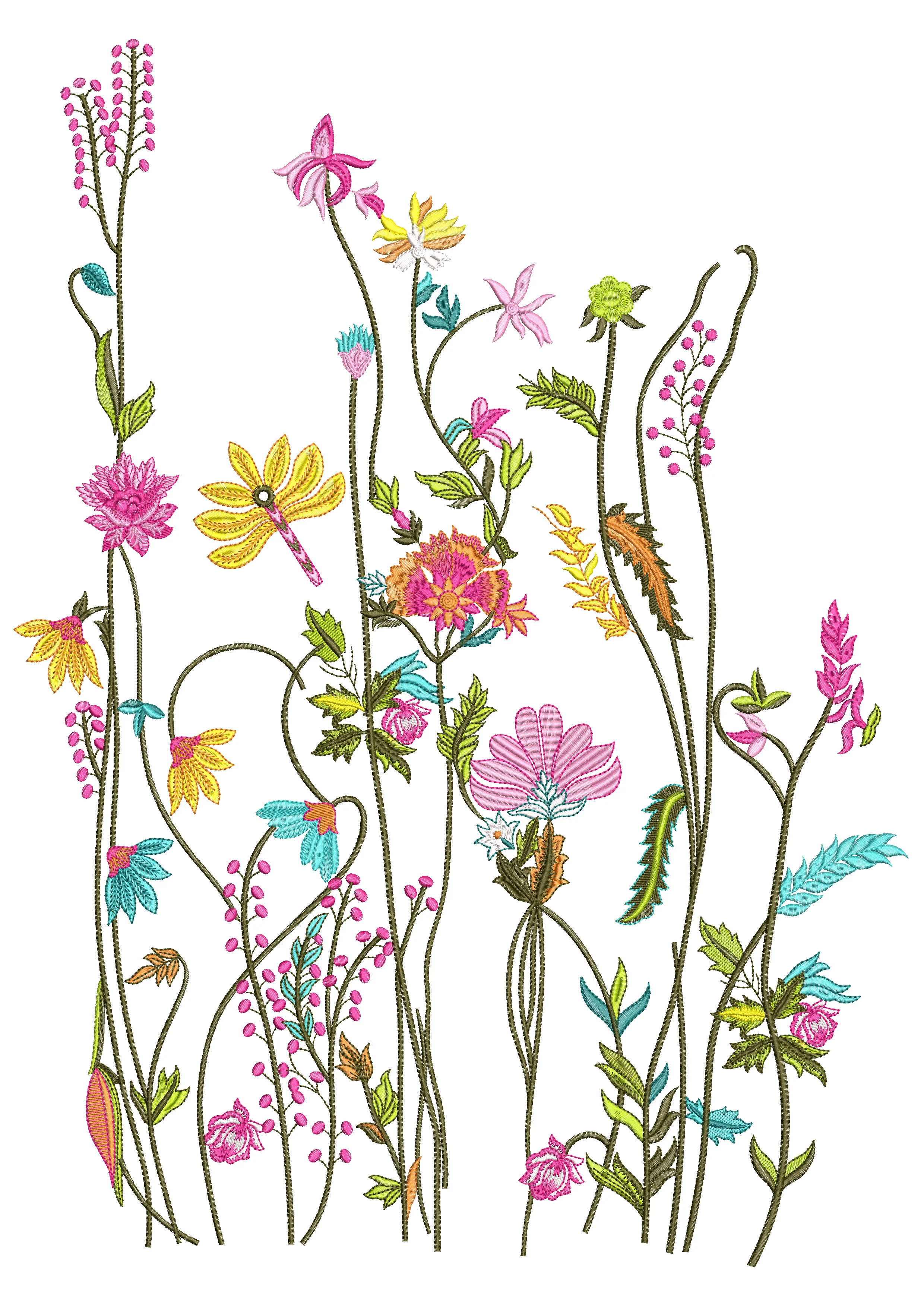 Flower Garden Embroidery Design