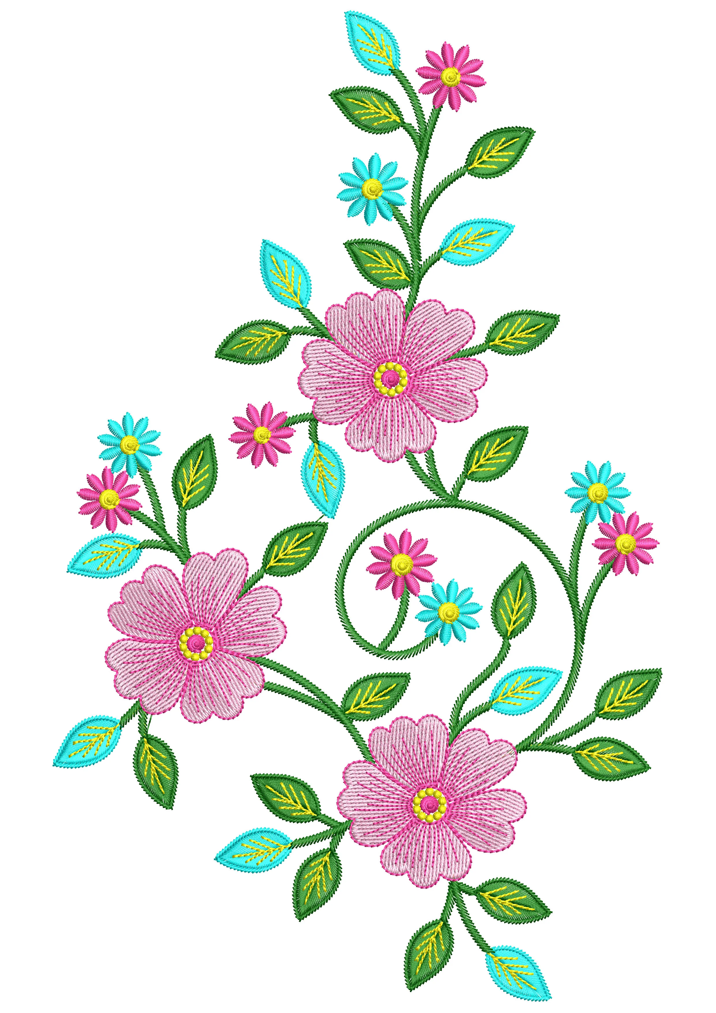 Flower Three Embroidery Design