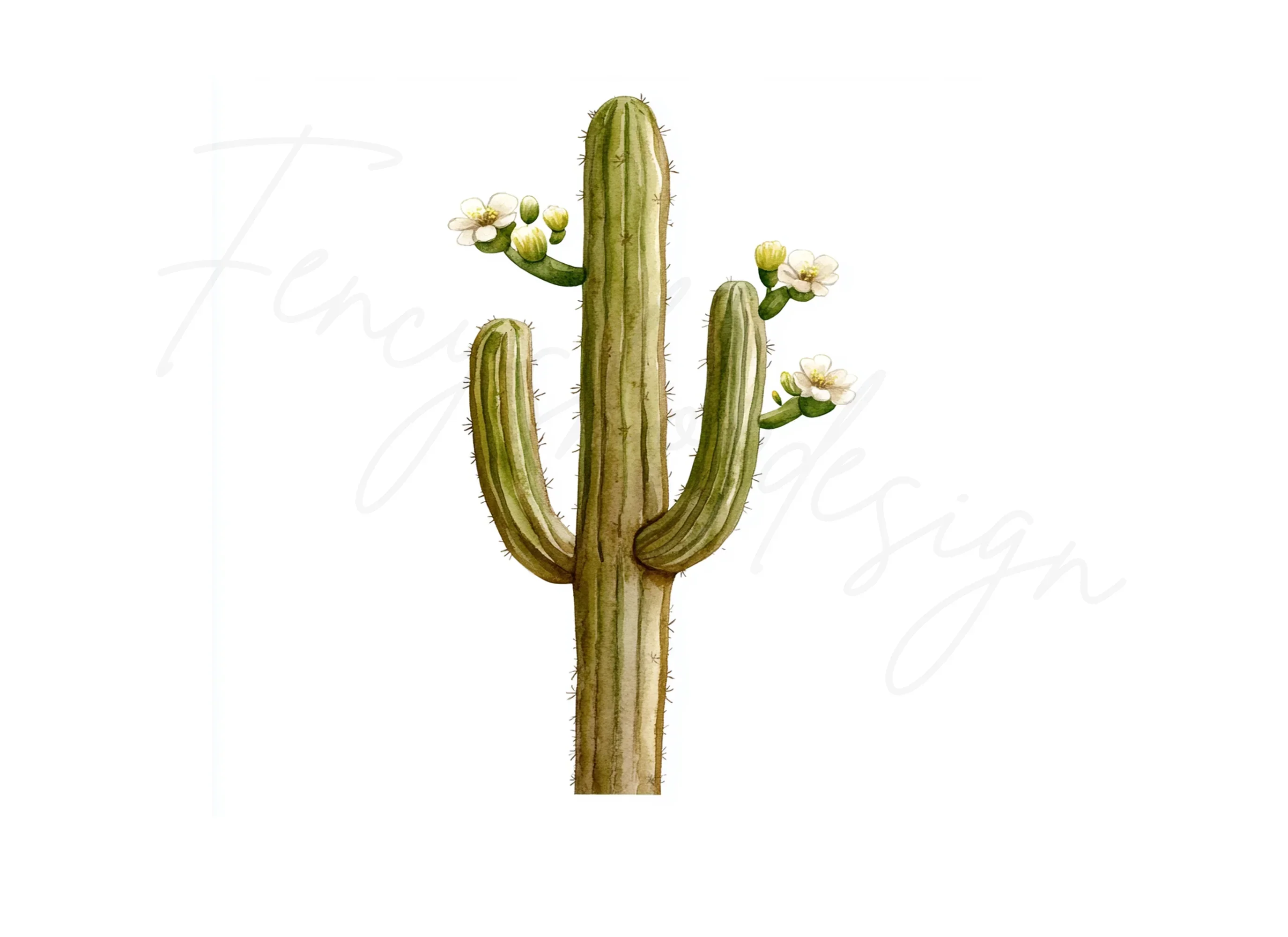 Flowering Saguaro Cactus Clipart Bundle - Image 2