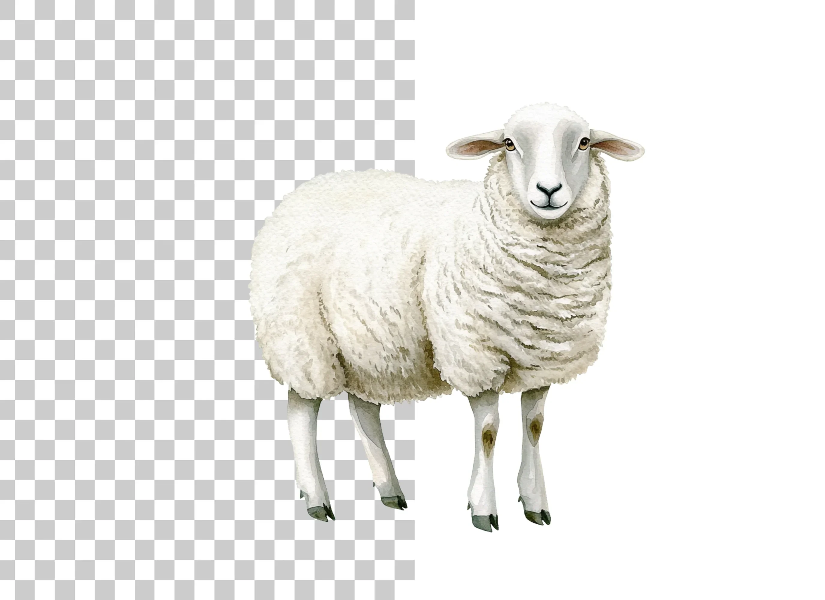 Fluffy White Sheep Clipart Bundle - Image 2