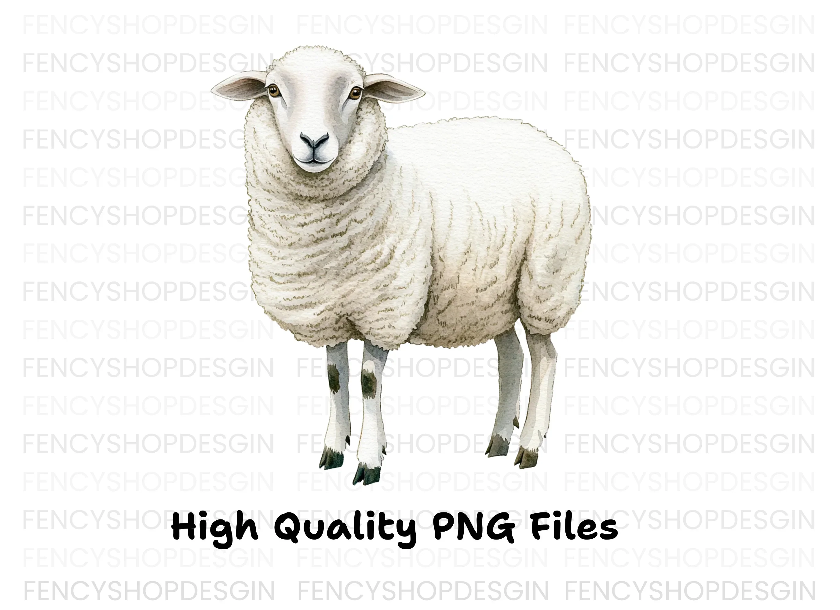 Fluffy White Sheep Clipart Bundle - Image 3