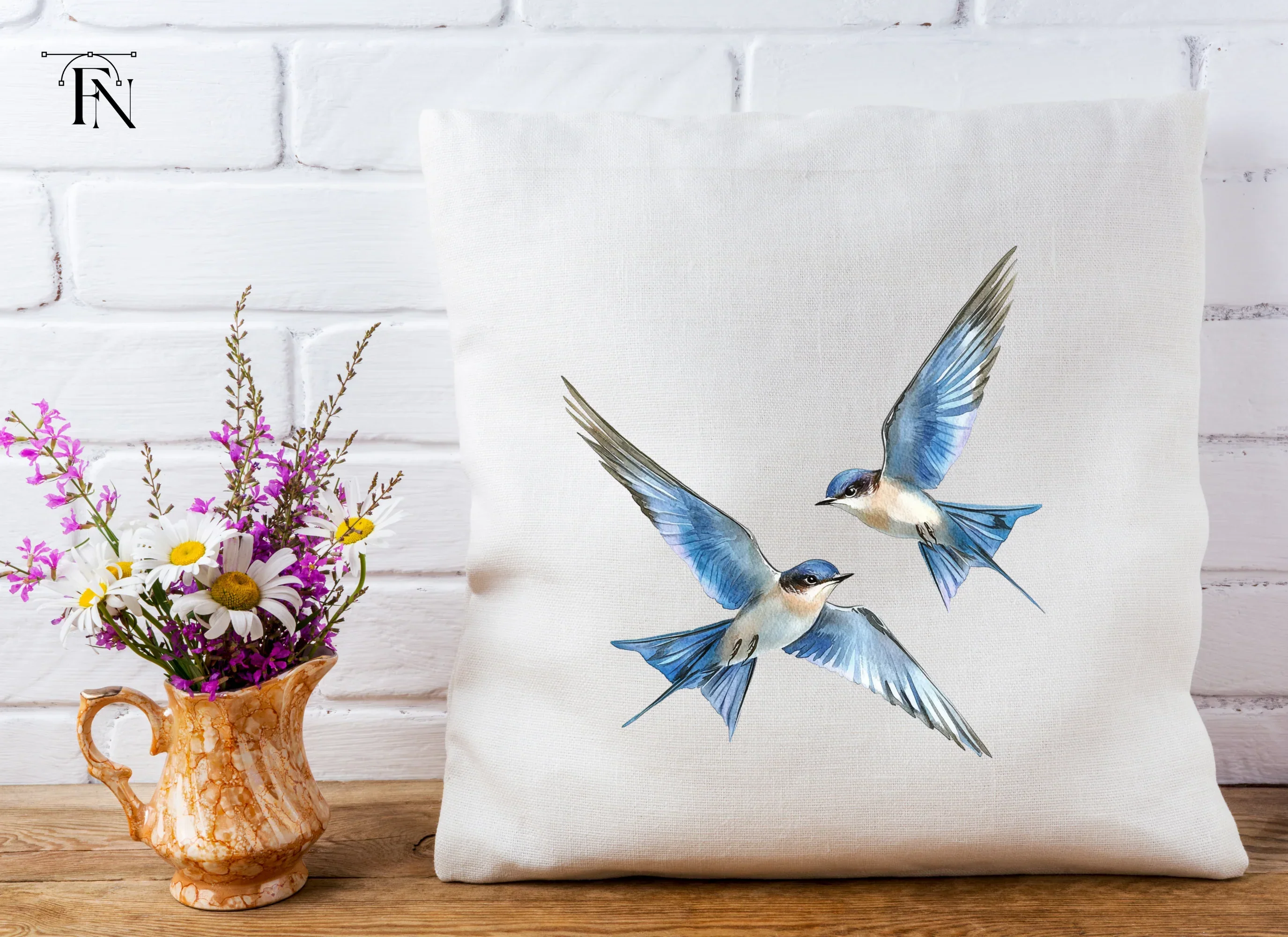 Flying Blue Birds Clipart Bundle - Image 5