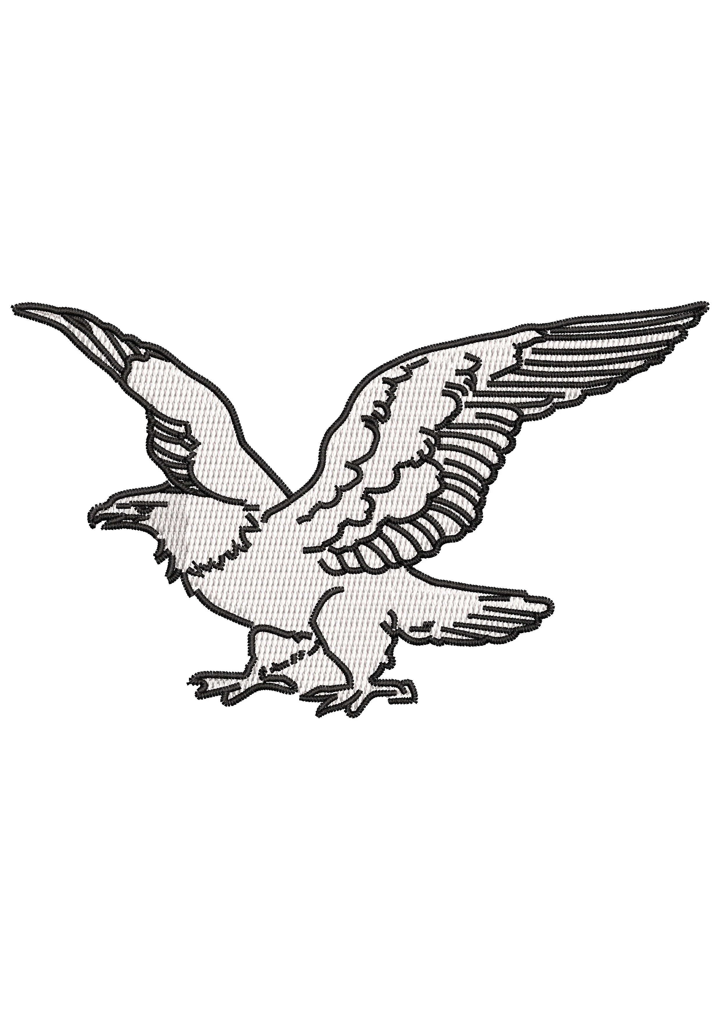 Flying Eagle Embroidery Design