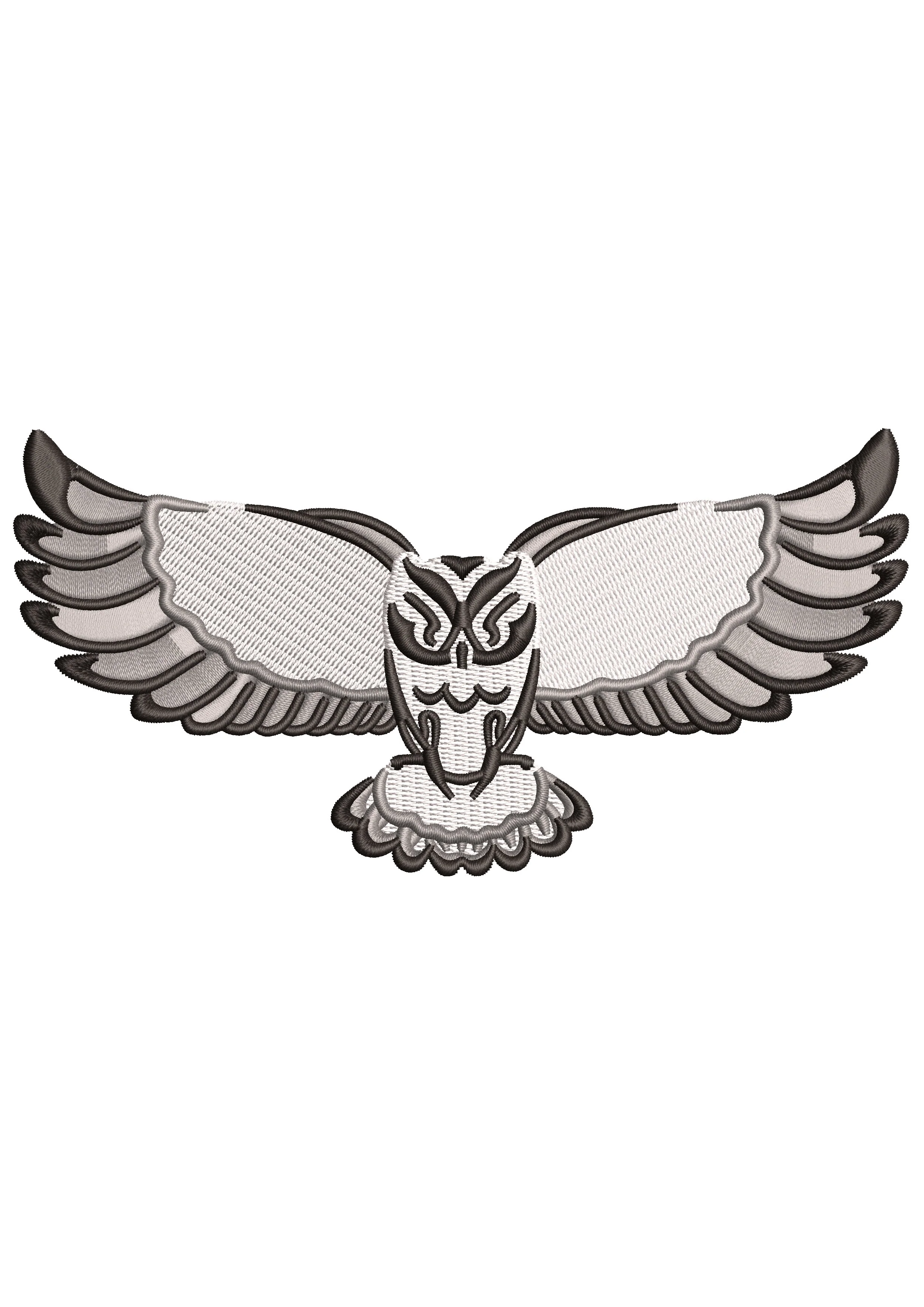 Flying Owl Embroidery Design