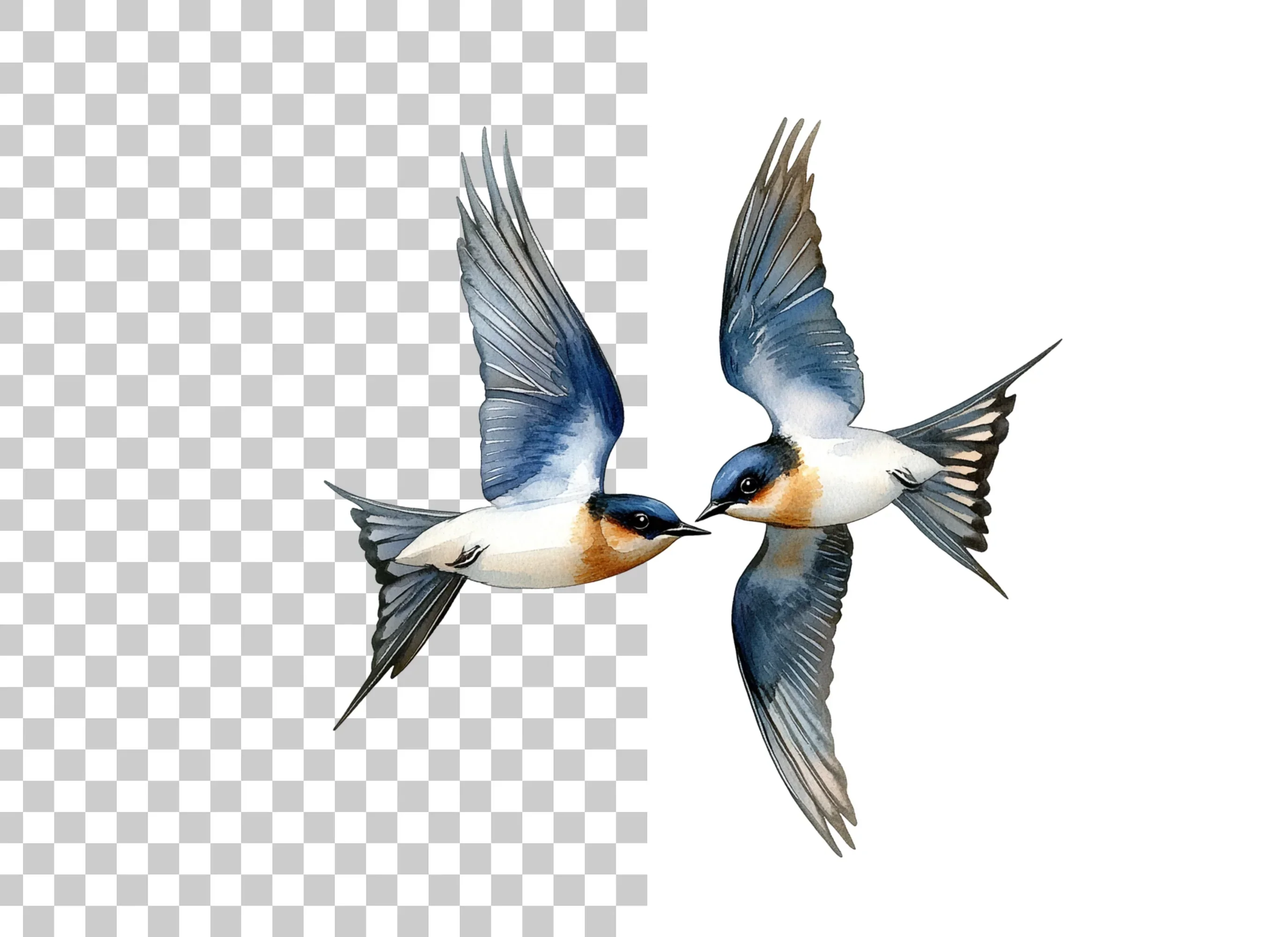 Flying Swallows Clipart Bundle - Image 3
