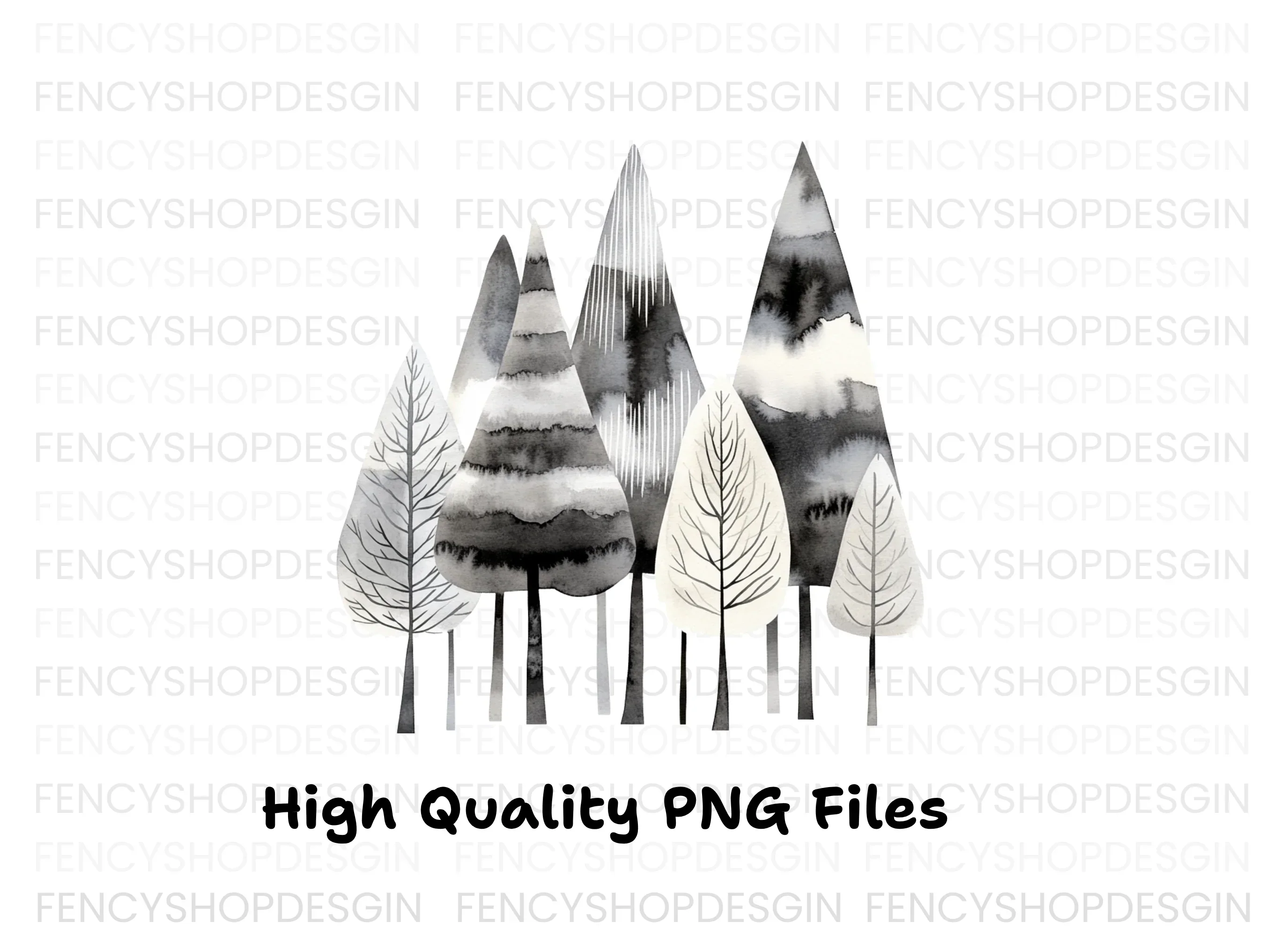 Forest Trees Clipart Bundle - Image 3