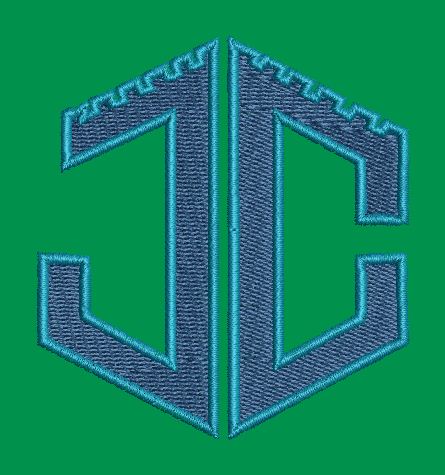 Fortified Monogram Emblem Embroidery Design