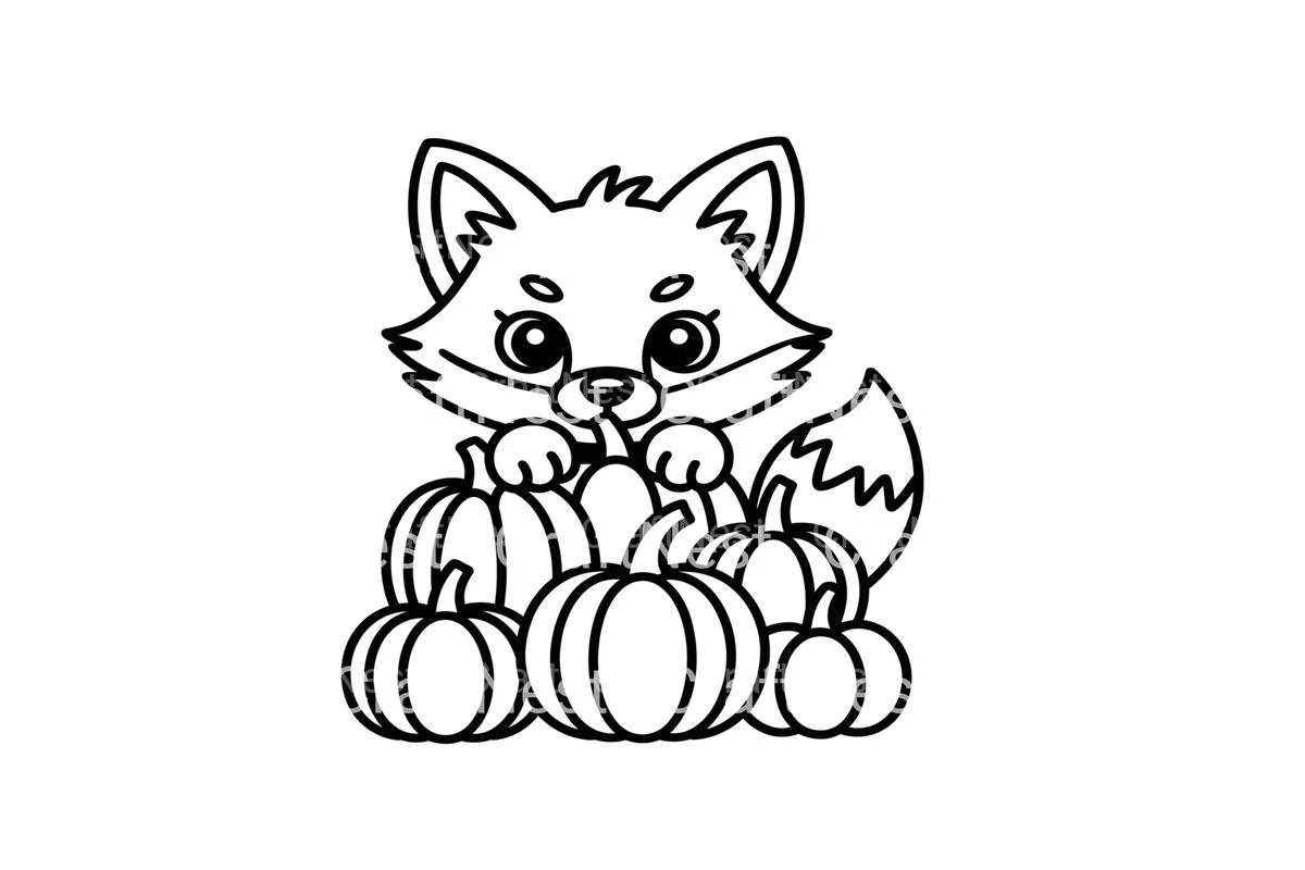 Fox and Pumpkin Pile Coloring Books - Image 2