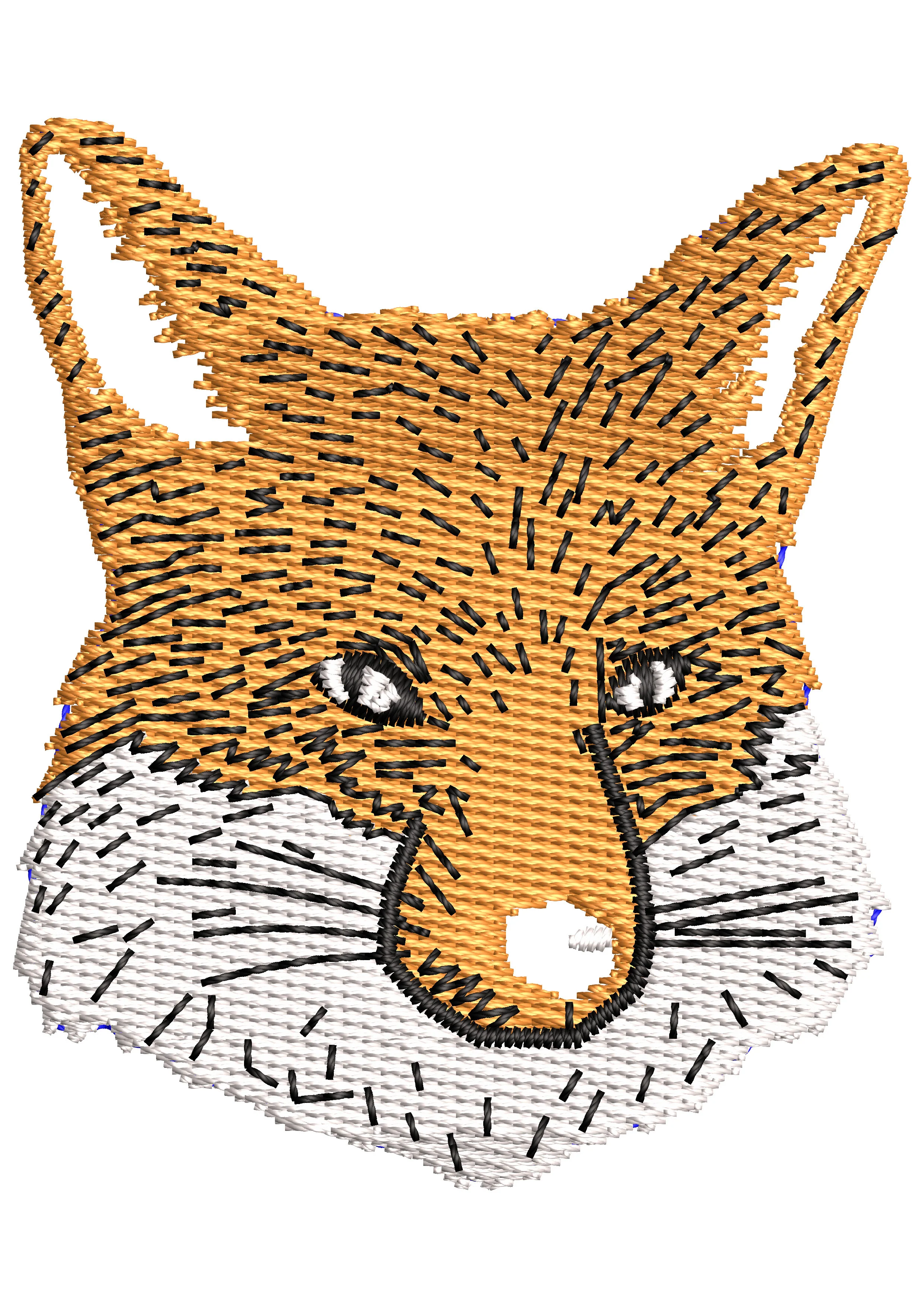Fox Head Embroidery Design