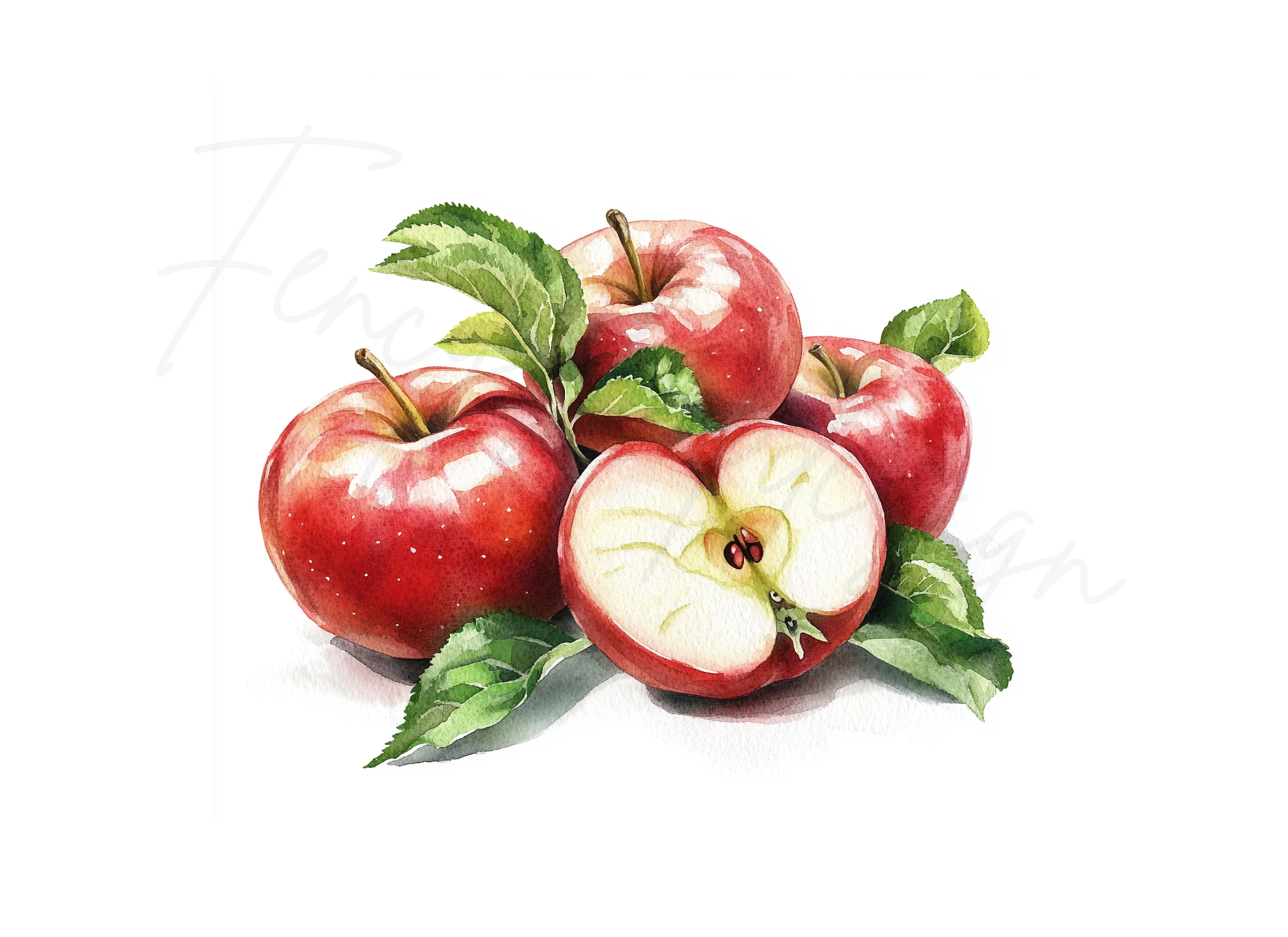 Fresh Red Apples Clipart Bundle - Image 2
