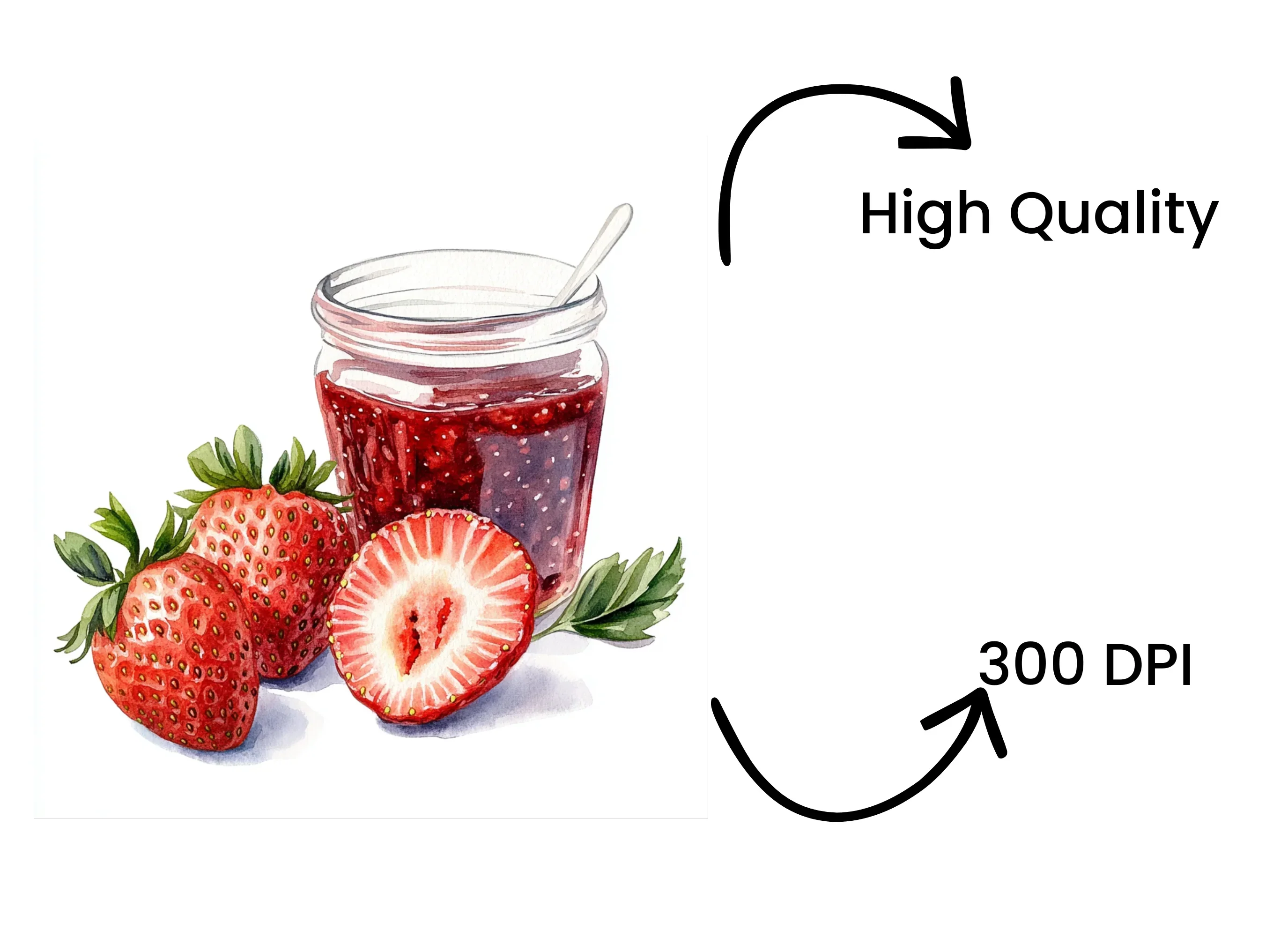 Fresh Strawberry Jam Clipart Bundle - Image 4