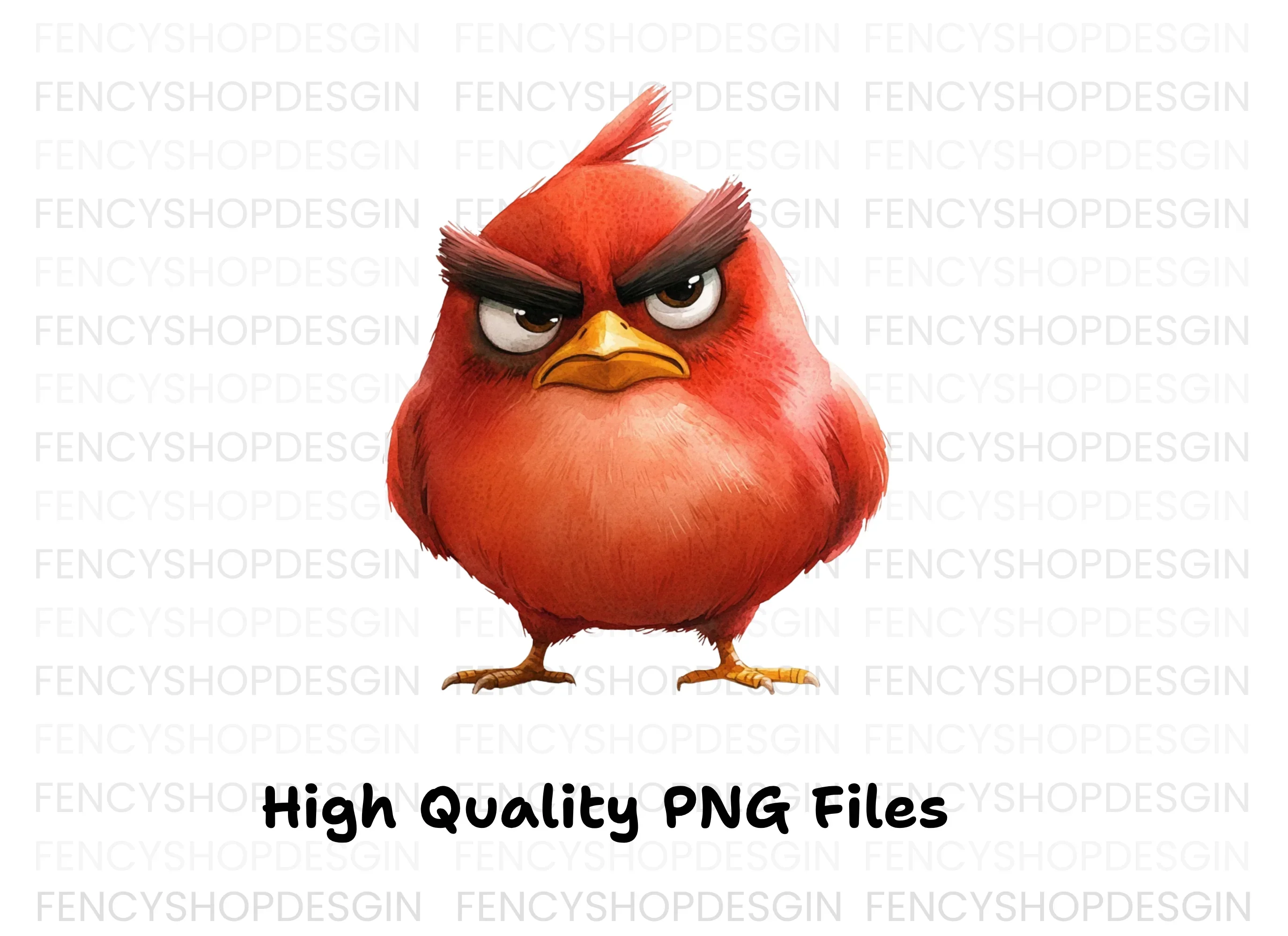 Furious Red Bird Cartoon Clipart Bundle - Image 3