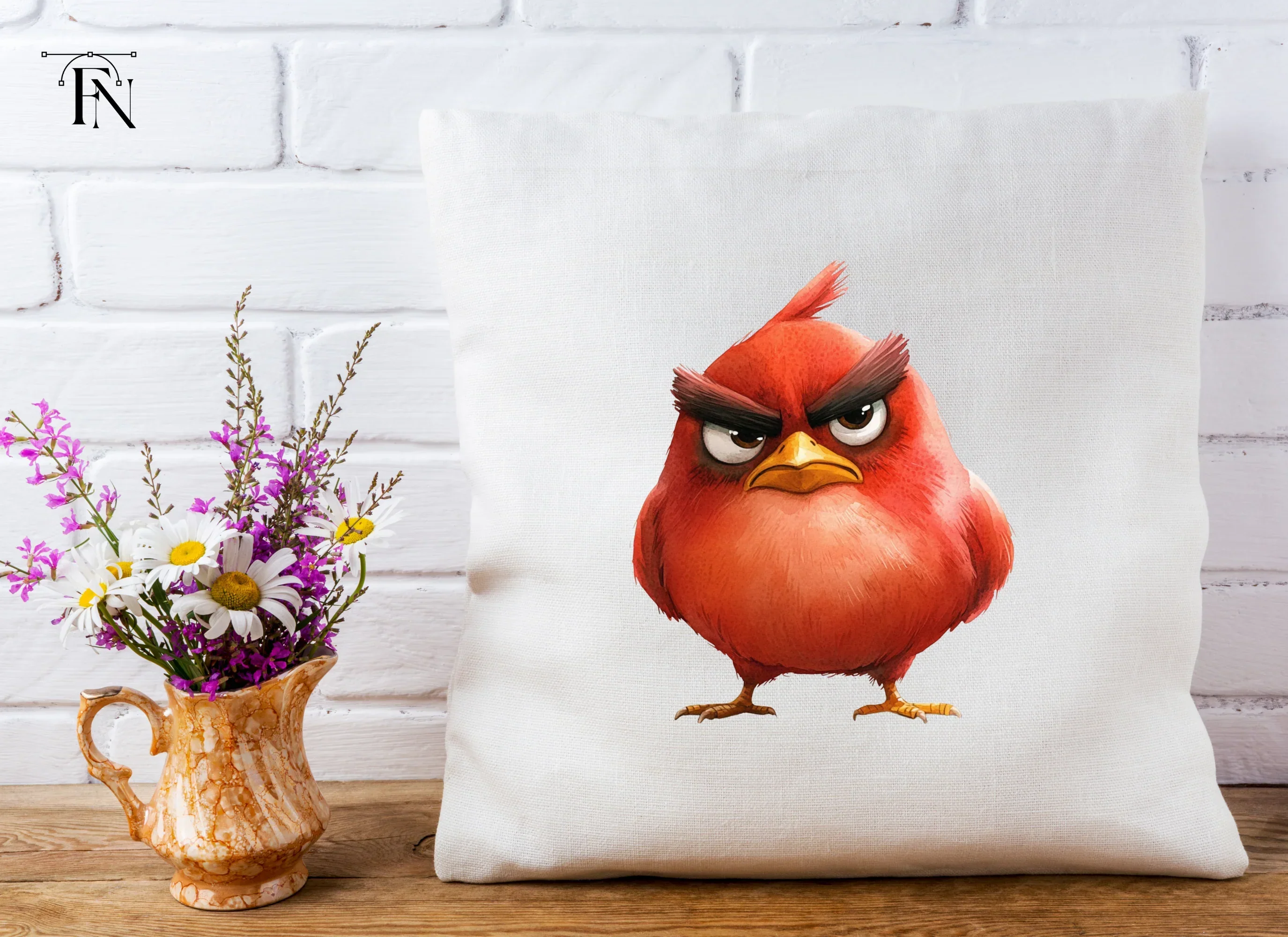 Furious Red Bird Cartoon Clipart Bundle - Image 5