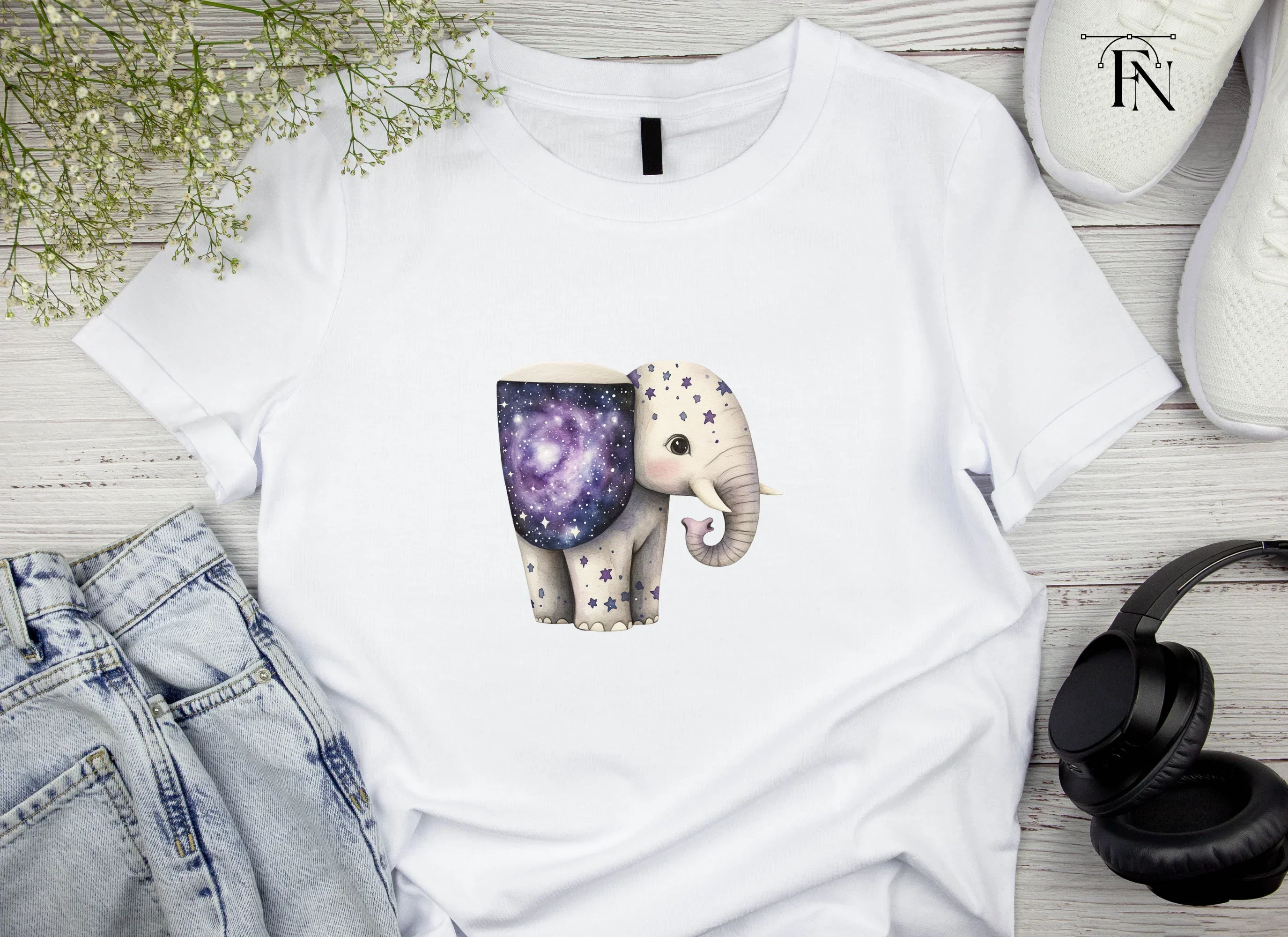 Galaxy Elephant Clipart Bundle - Image 4