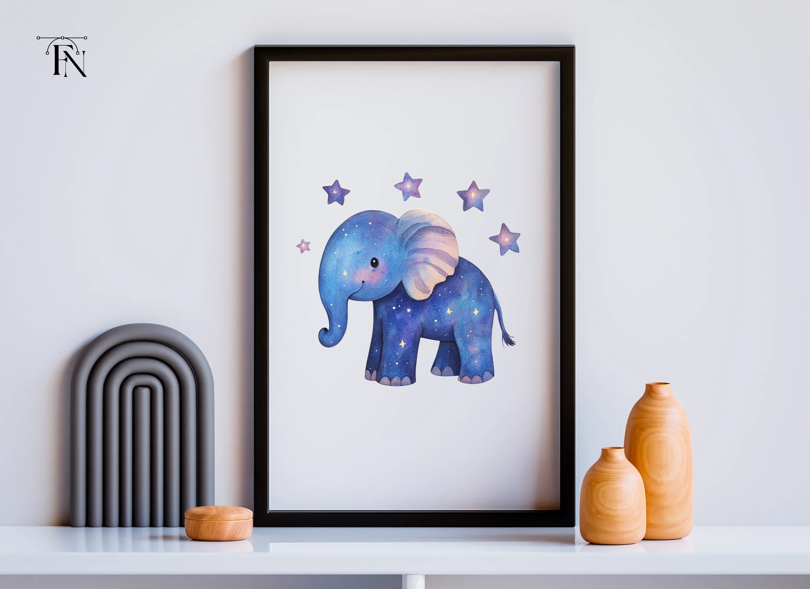 Galaxy Elephant with Stars Clipart Bundle - Image 5