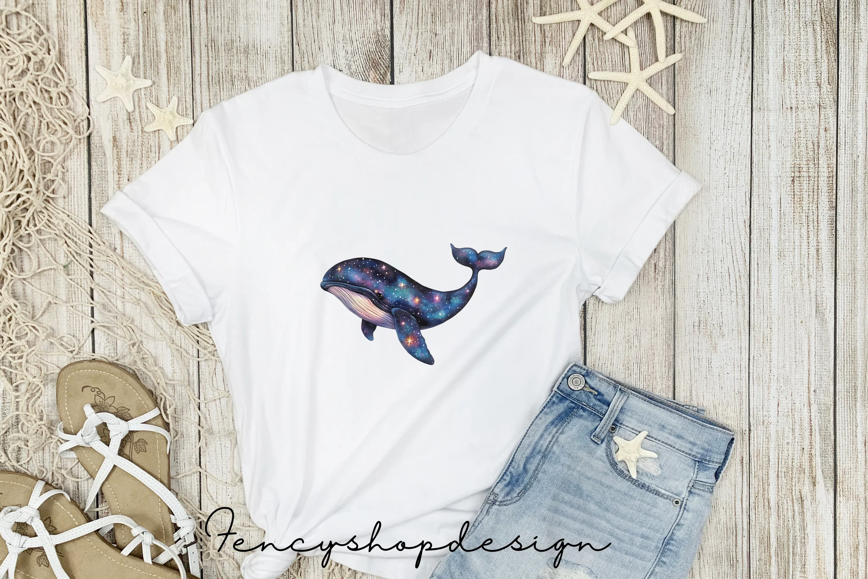 Galaxy Whale Clipart Bundle - Image 5