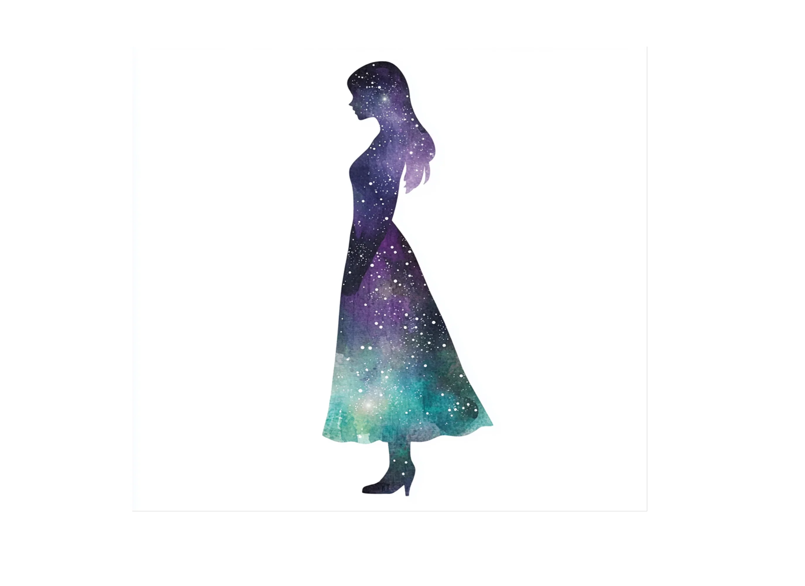 Galaxy Woman Silhouette Clipart Bundle - Image 3