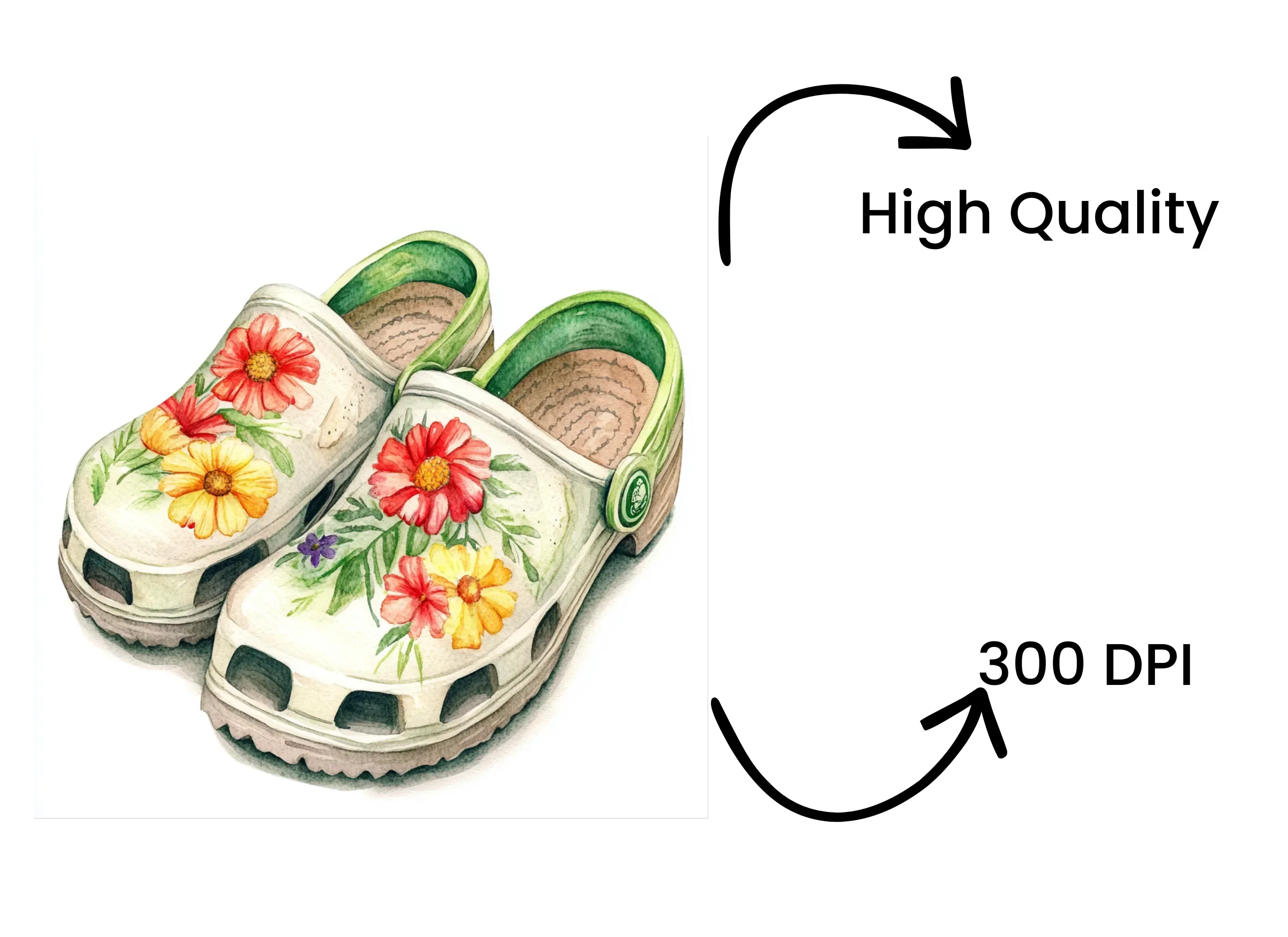 Garden Shoes Boots Floral Clipart Bundle - Image 4