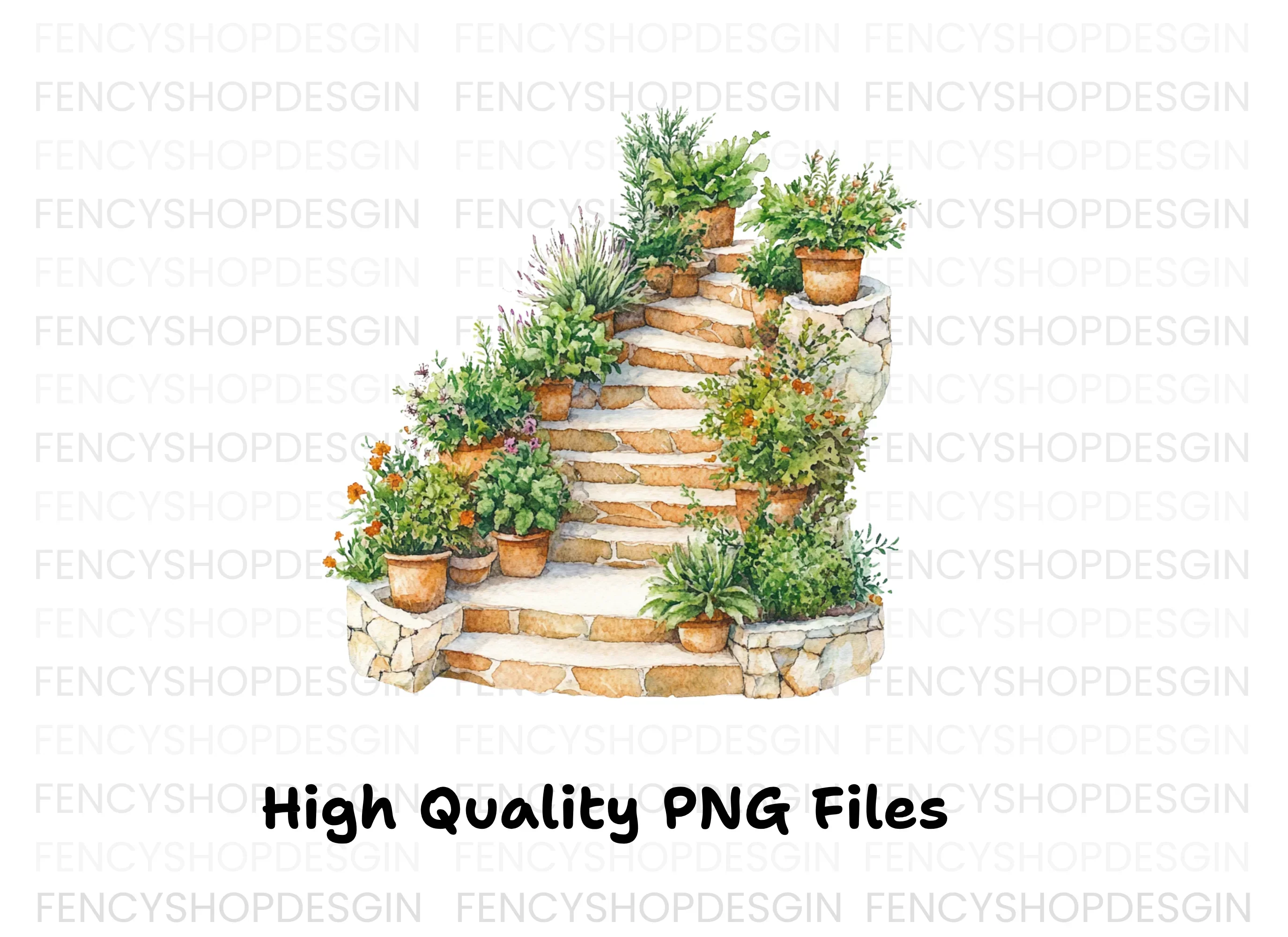 Garden Staircase Clipart Bundle - Image 3