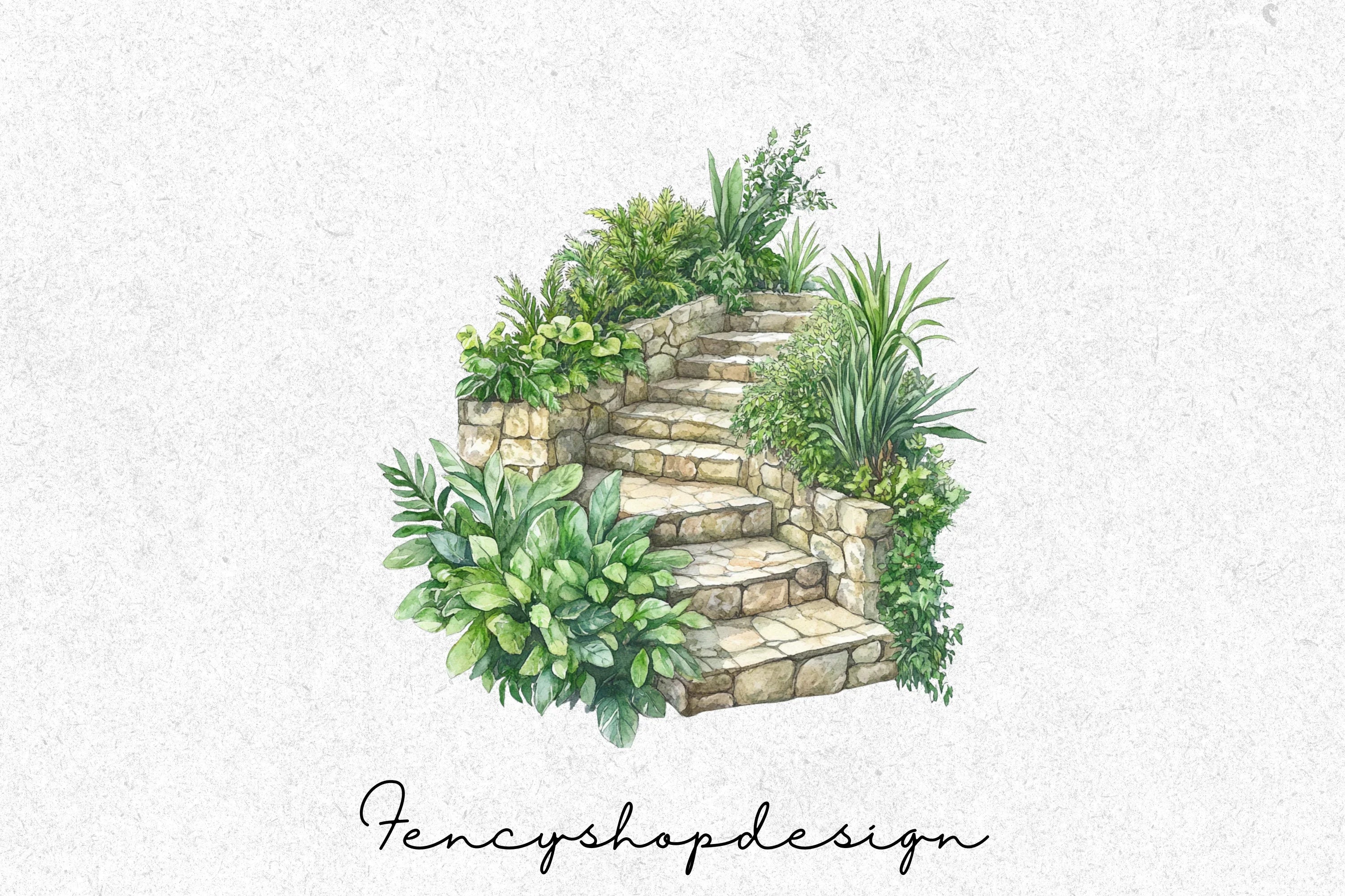 Garden Stairs Steps Clipart Bundle - Image 5