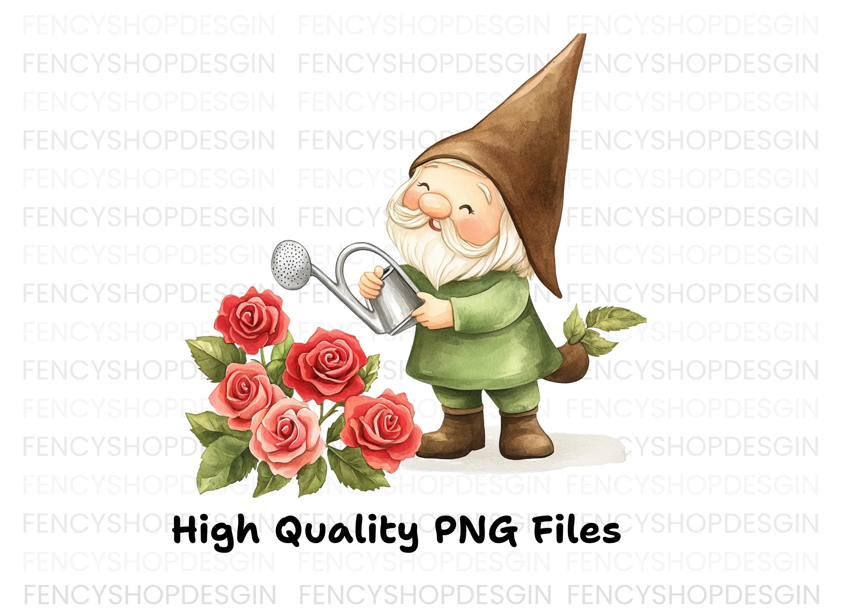Gardening Gnomes with Roses Clipart Bundle - Image 3