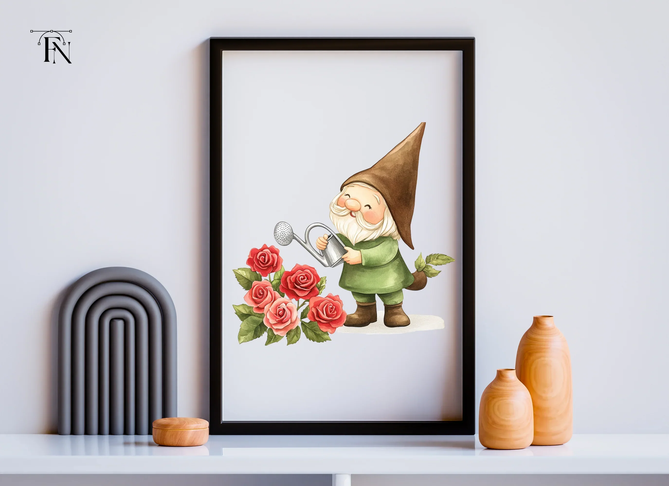 Gardening Gnomes with Roses Clipart Bundle - Image 6