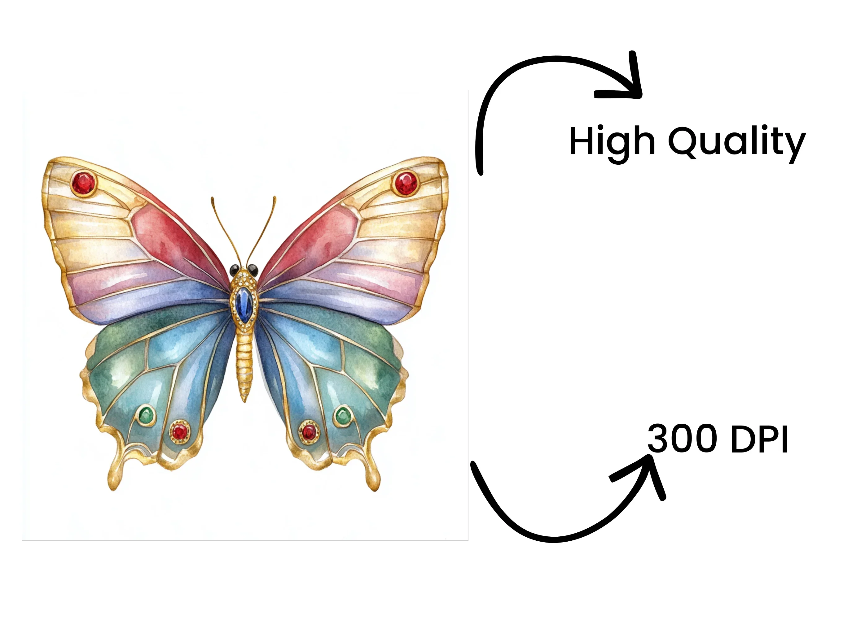 Gemstone Butterfly Clipart Bundle - Image 4