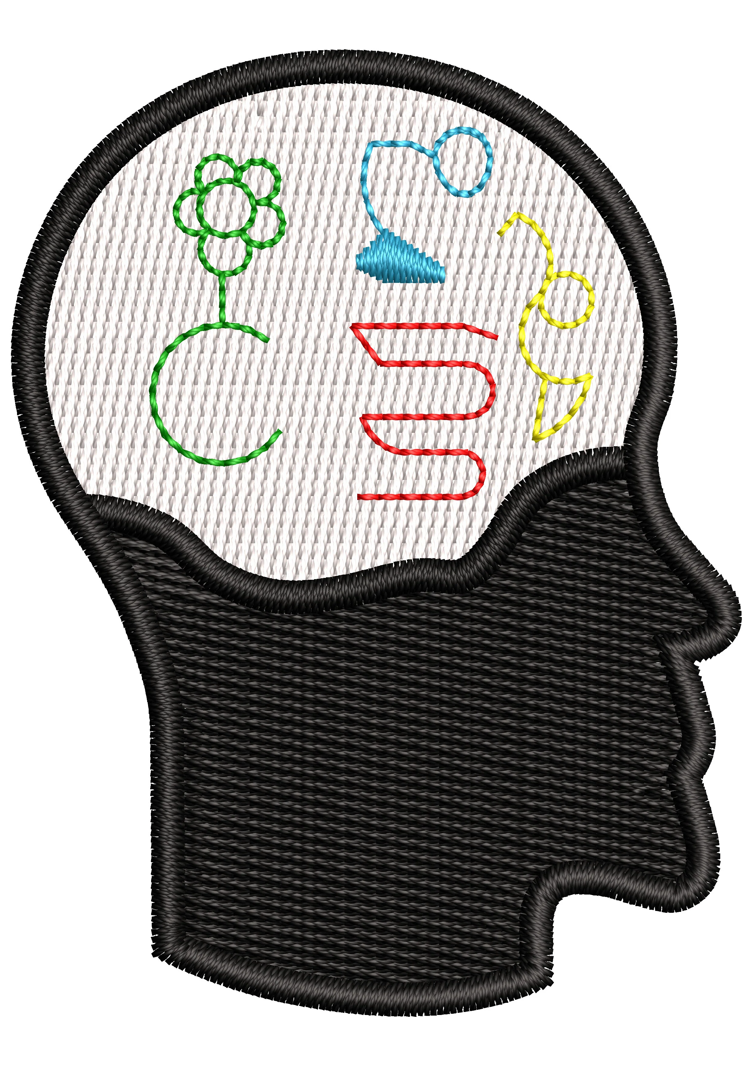 Genius Head Embroidery Design