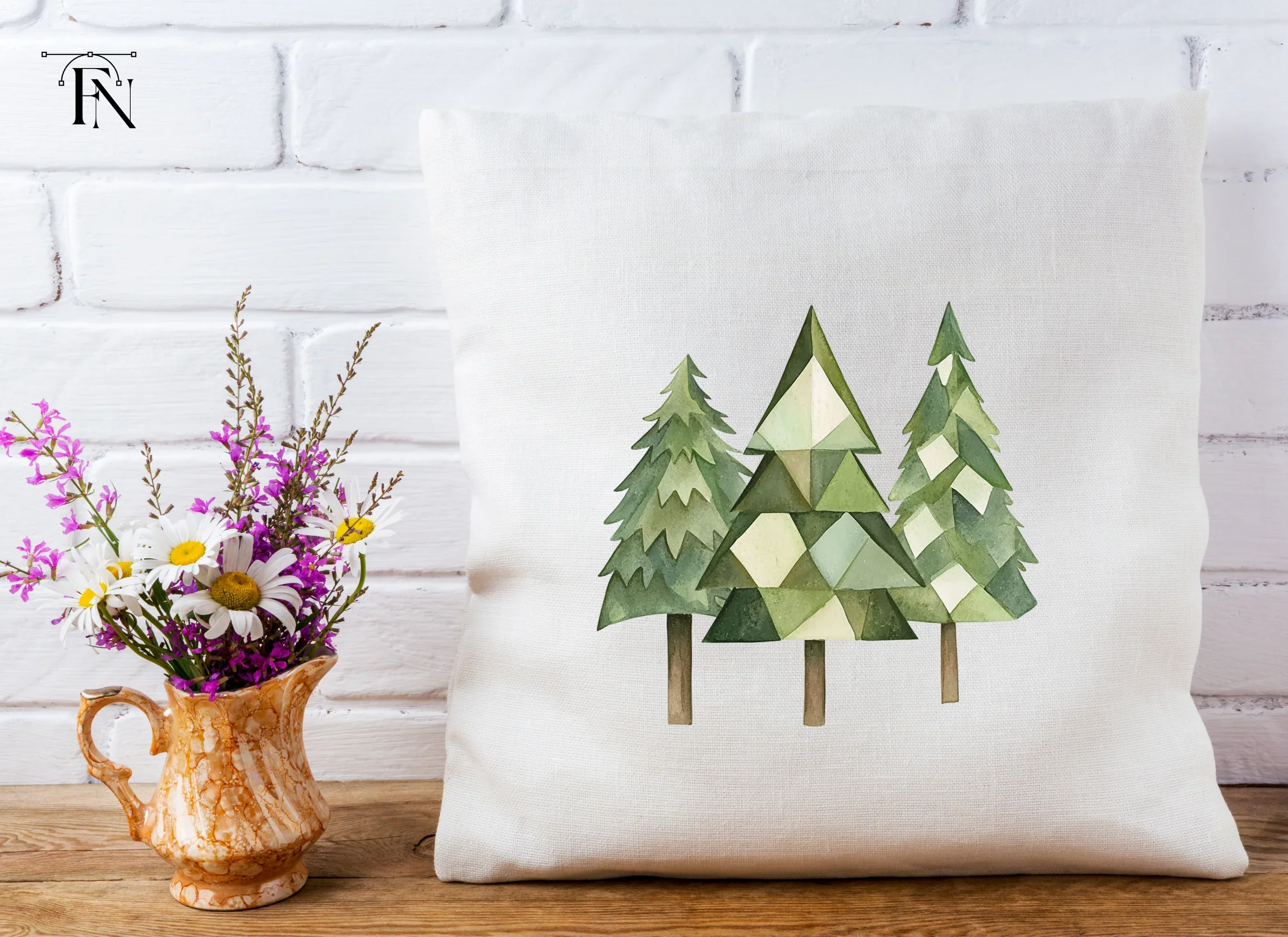 Geometric Christmas Trees Clipart Bundle - Image 5