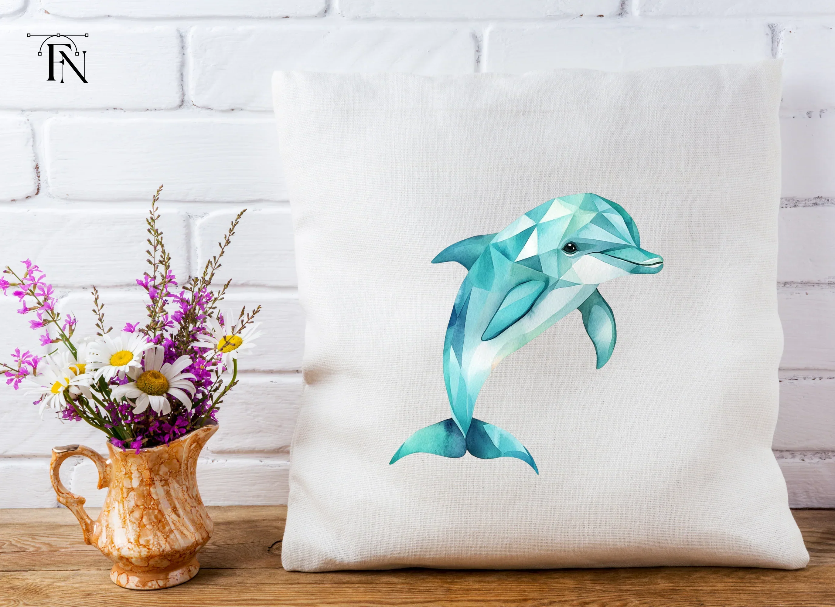Geometric Dolphin Clipart Bundle - Image 3