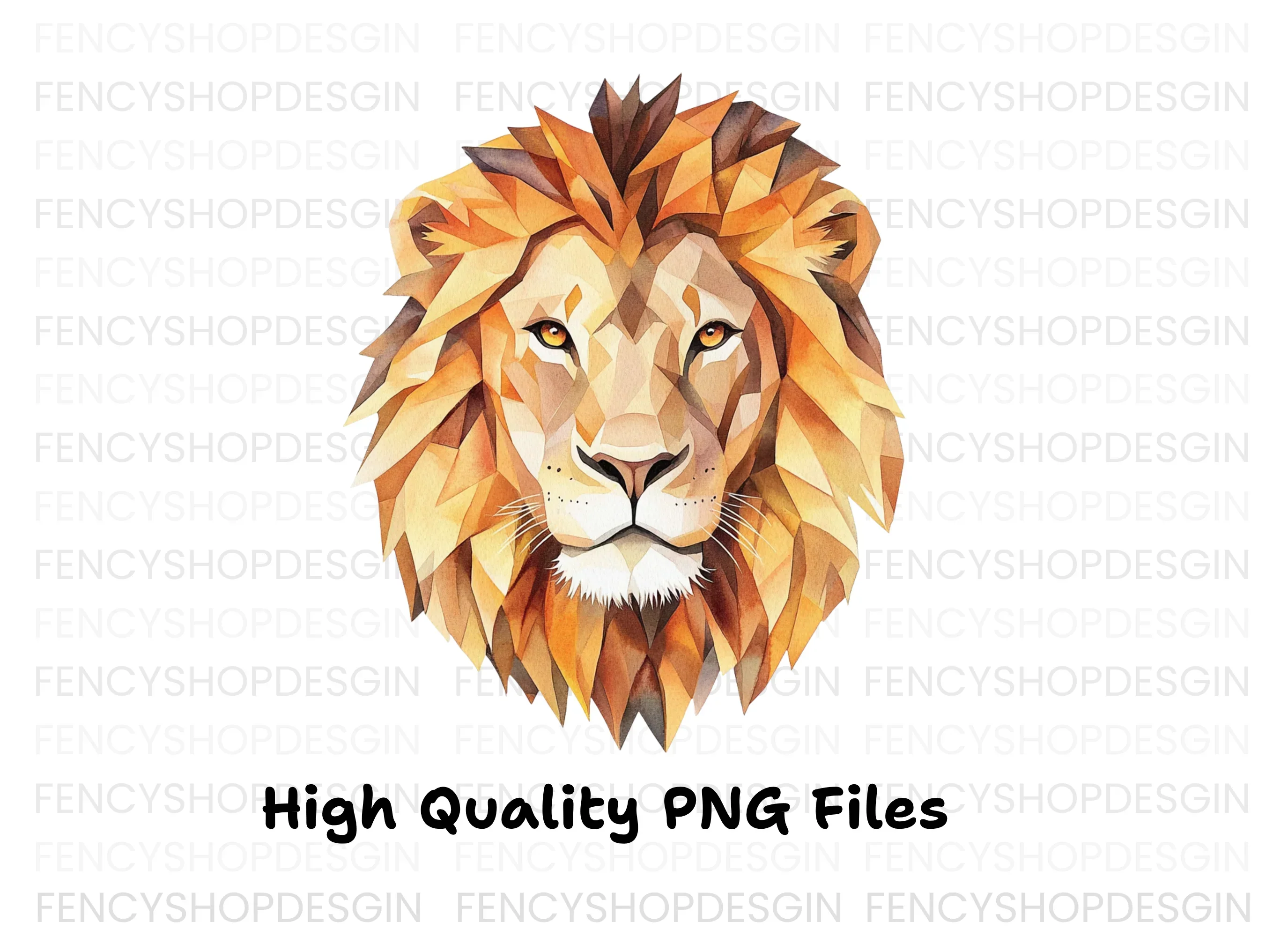 Geometric Lion Head Clipart Bundle - Image 2