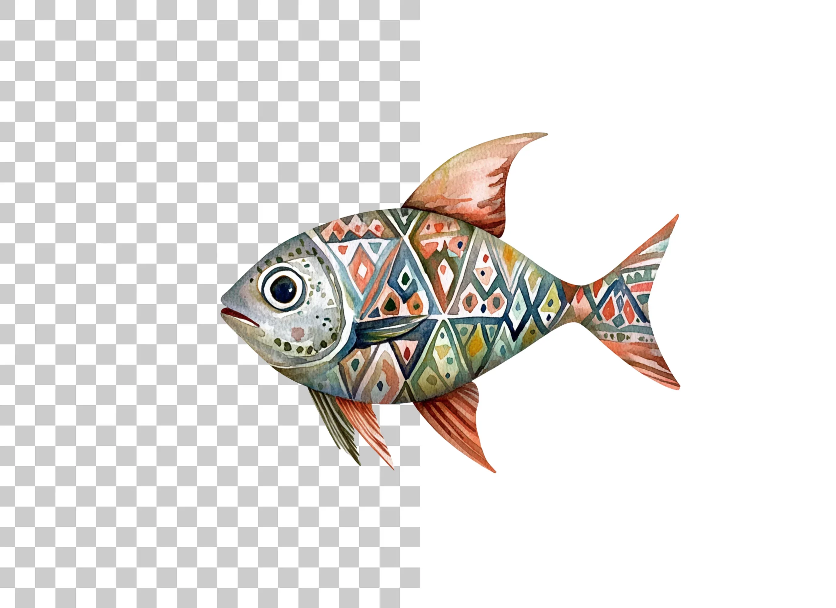 Geometric Patterned Fish Clipart Bundle - Image 2
