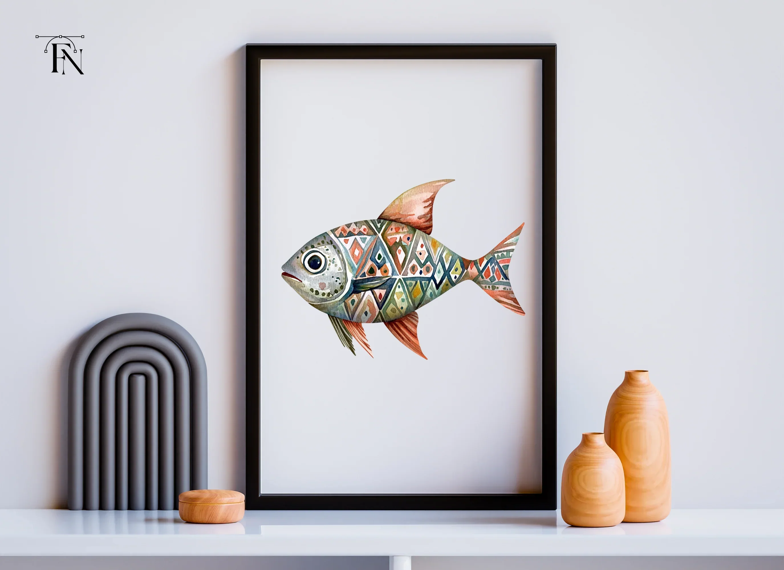 Geometric Patterned Fish Clipart Bundle - Image 6