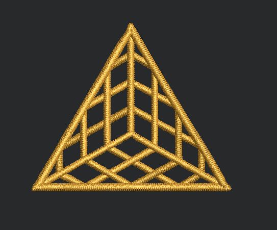 Geometric Pyramid Structure Embroidery Design