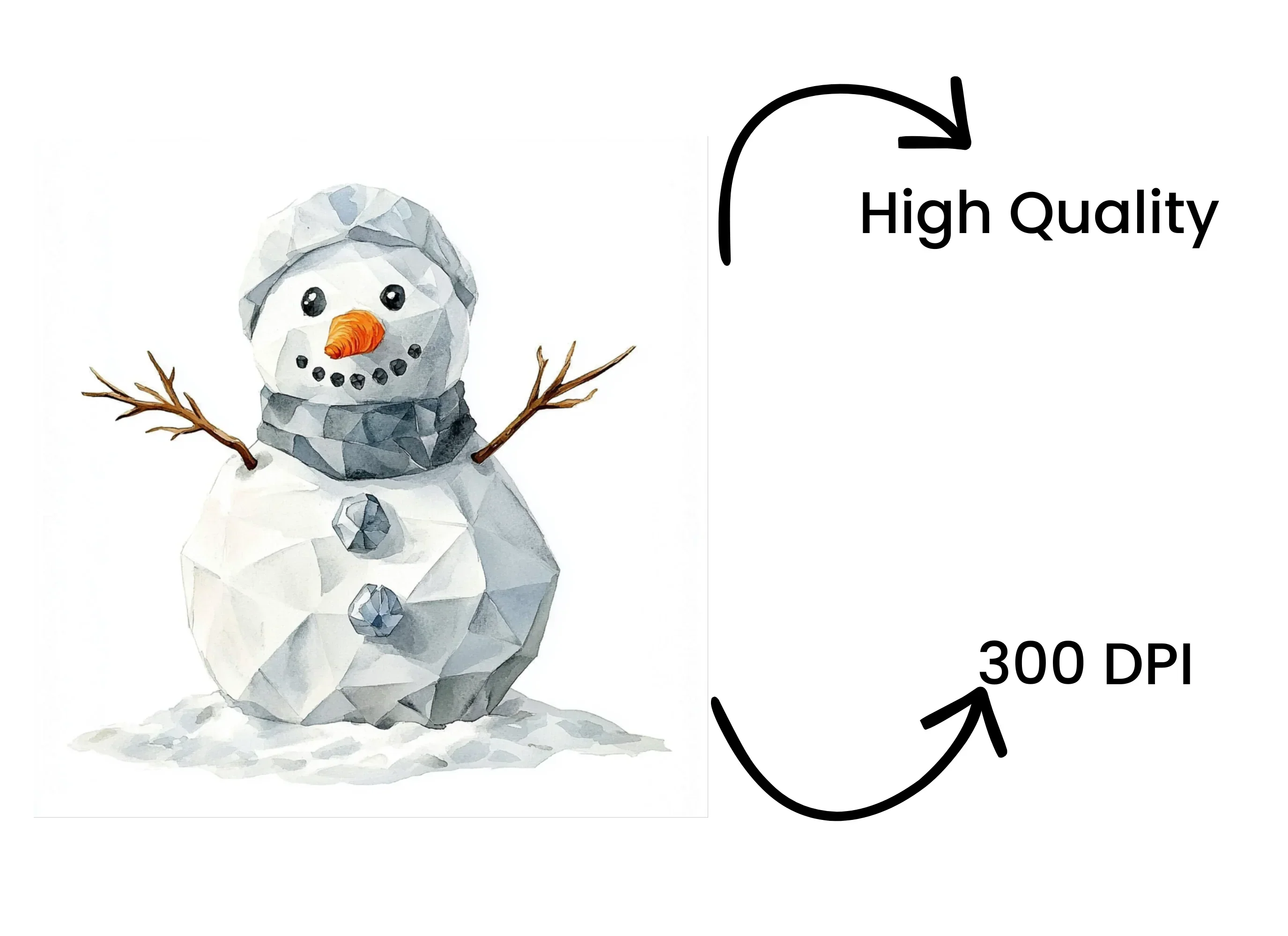 Geometric Snowman Clipart Bundle - Image 4