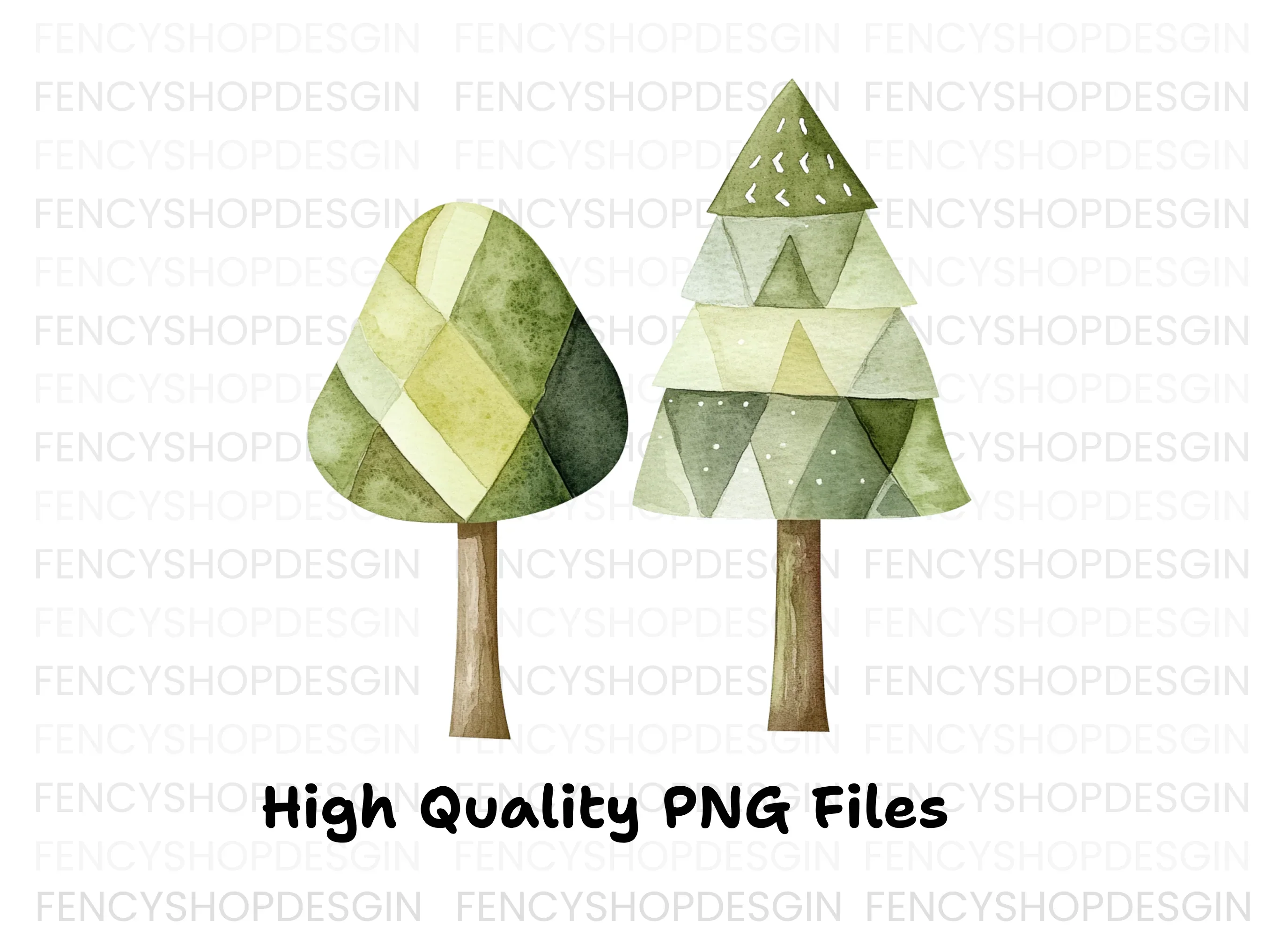 Geometric Tree Clipart Bundle - Image 2