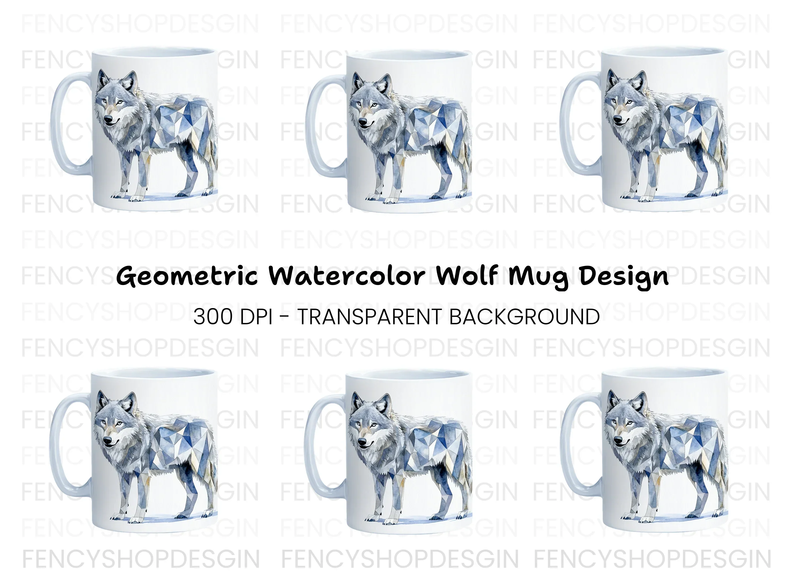 Geometric Wolf Clipart Bundle