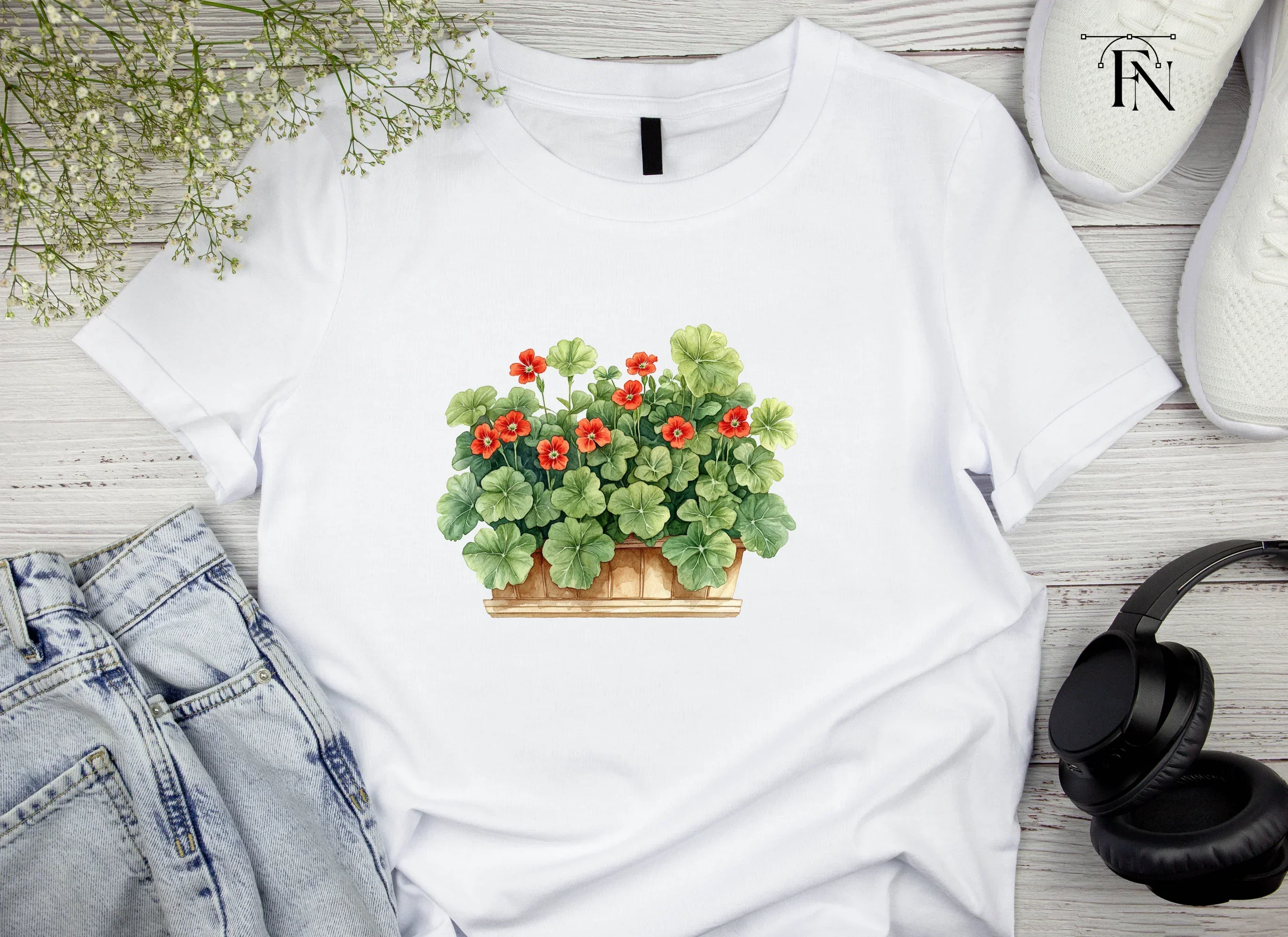 Geraniums in Pots Clipart Bundle - Image 4