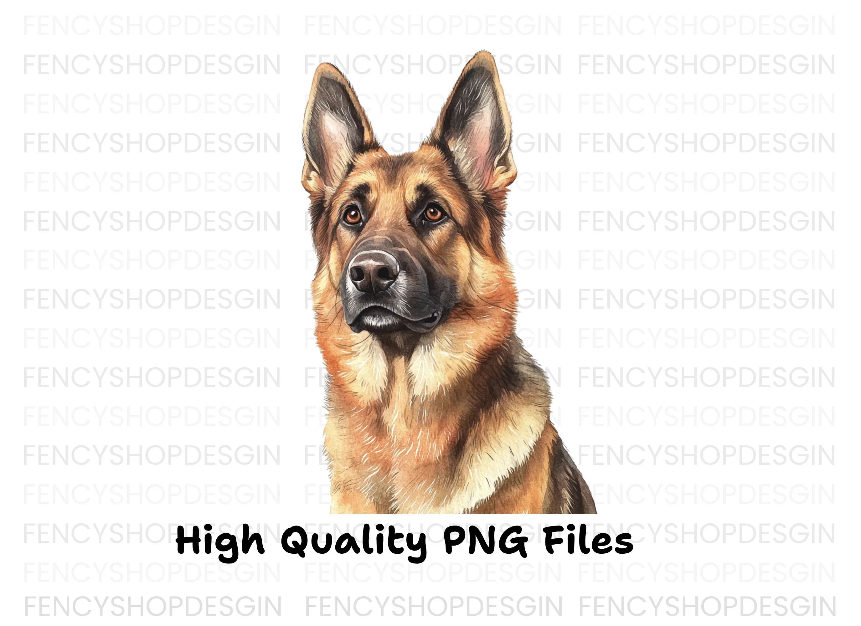 German Shepherd Dog Head Portraits Clipart Bundle - Image 3
