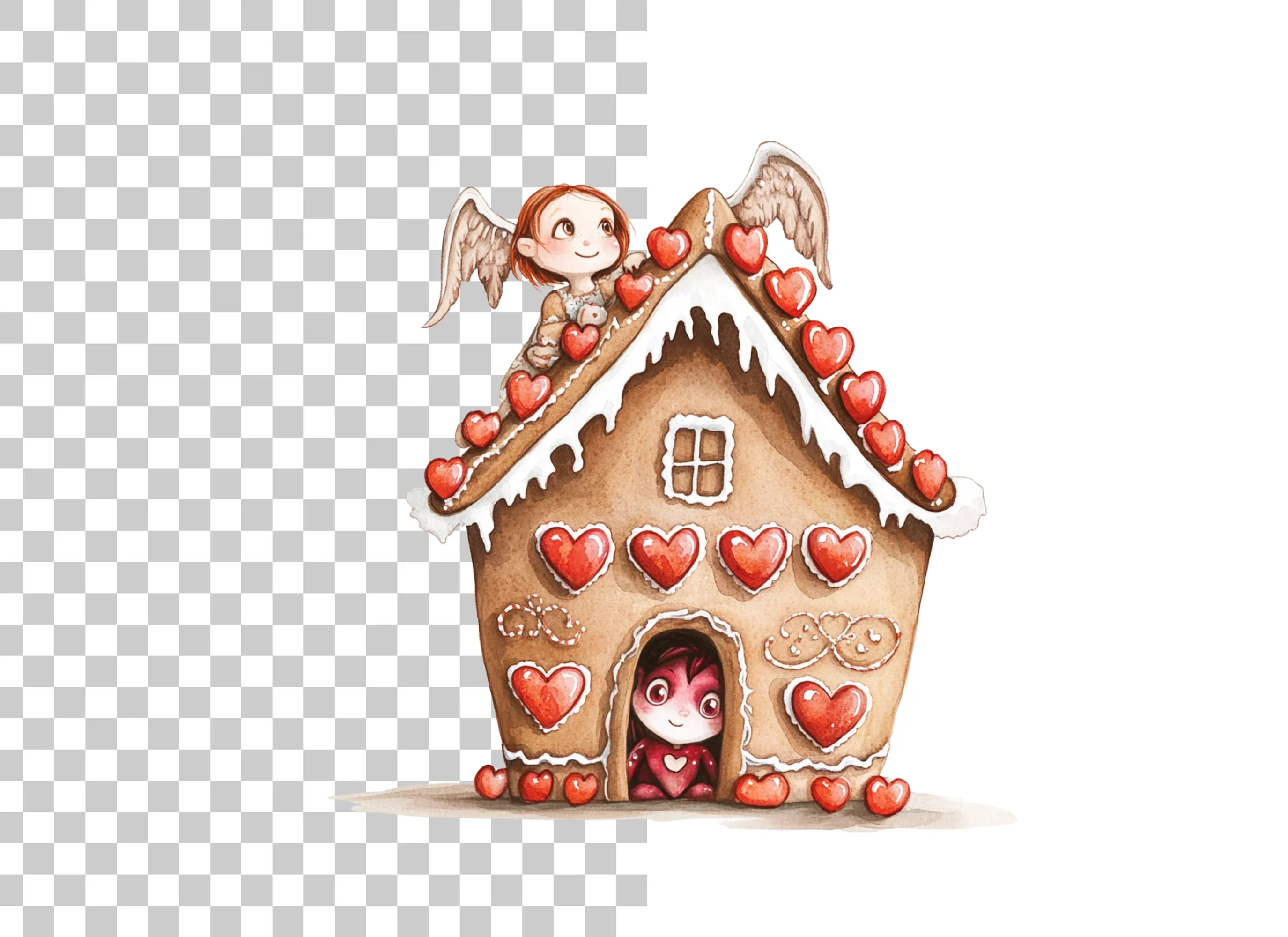 Gingerbread House Angel Clipart Bundle - Image 2