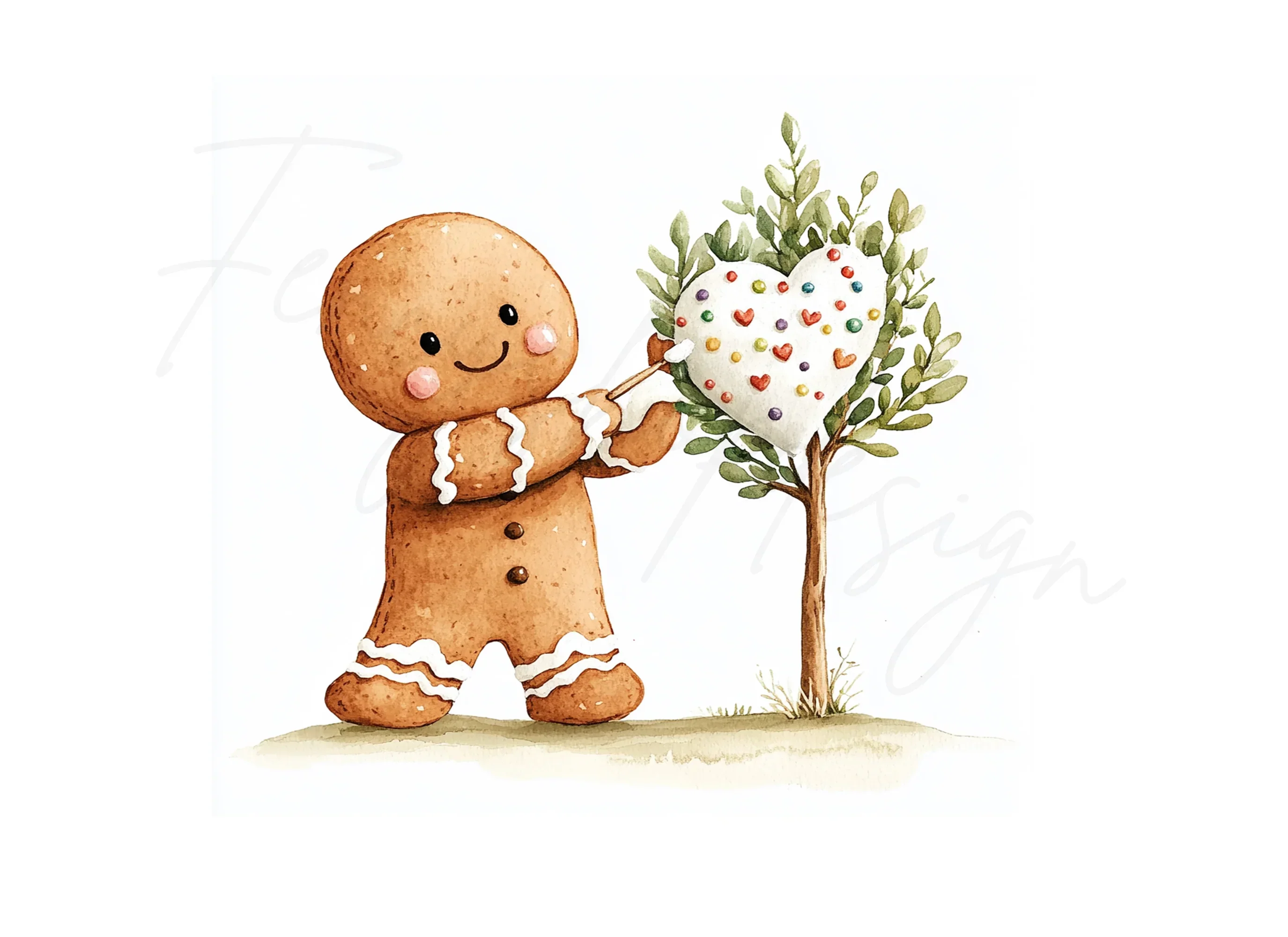 Gingerbread Man Heart Tree Clipart Bundle - Image 2