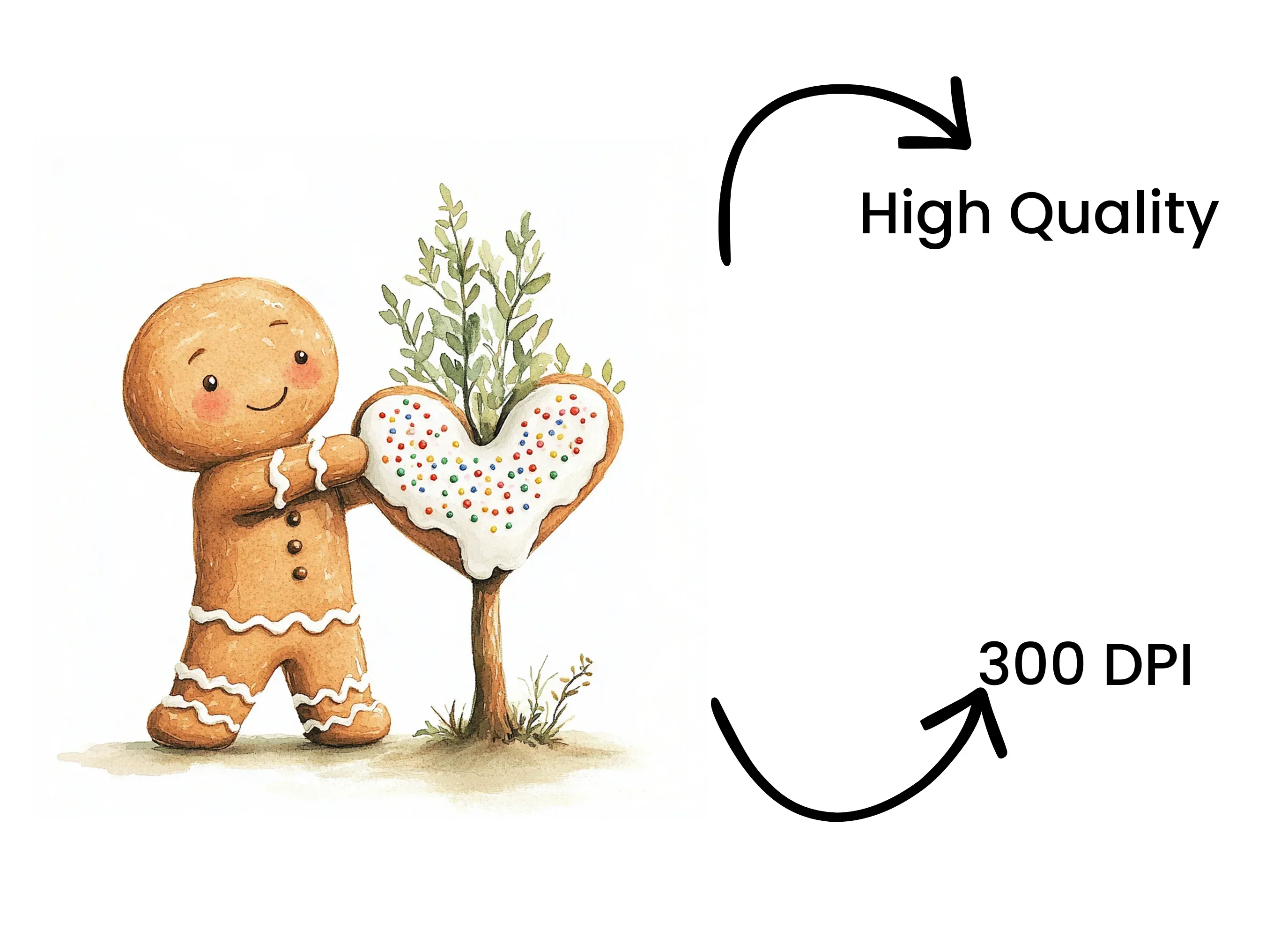 Gingerbread Man Heart Tree Clipart Bundle - Image 4