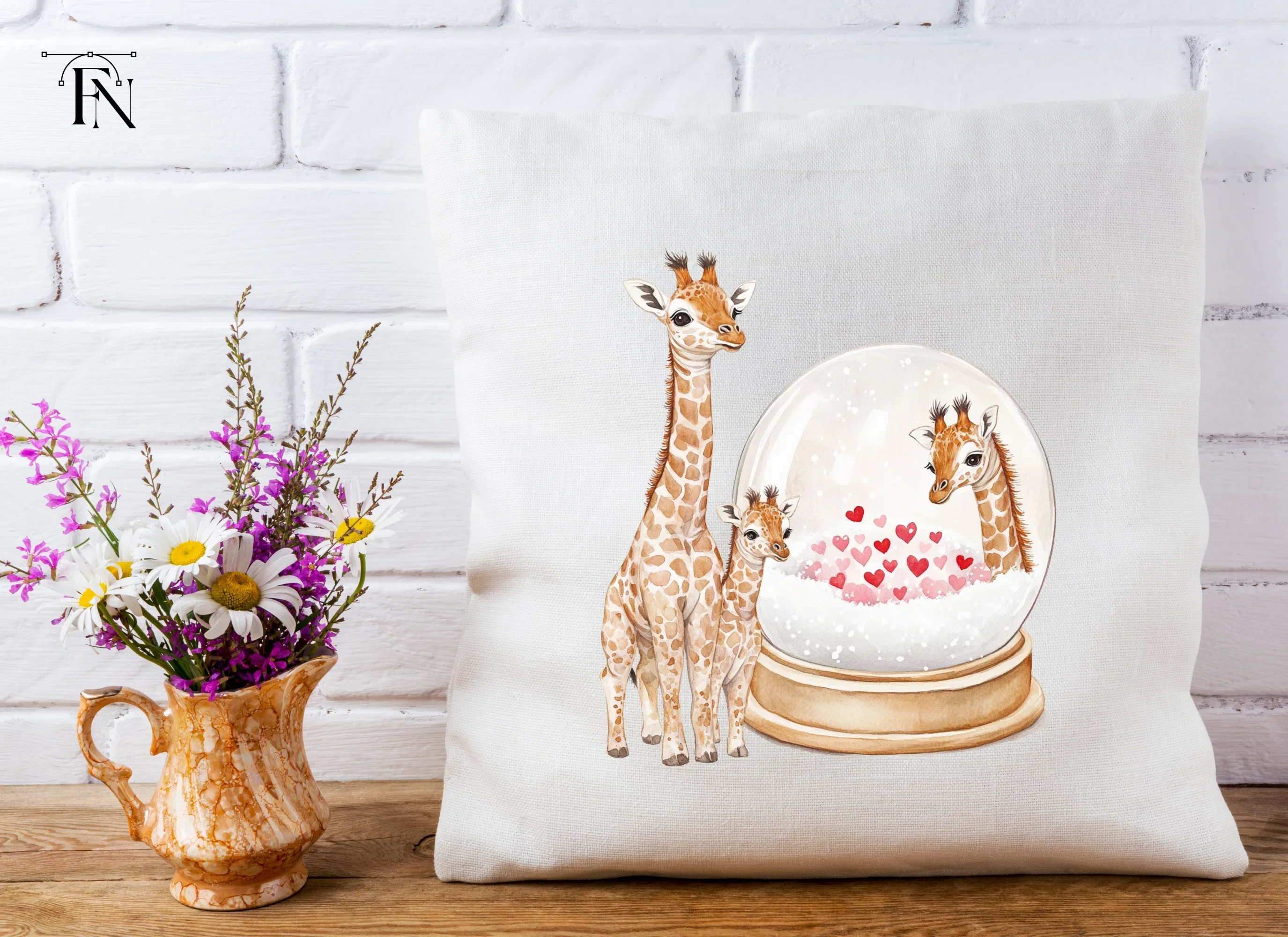 Giraffe Love Snow Globe Clipart Bundle - Image 5