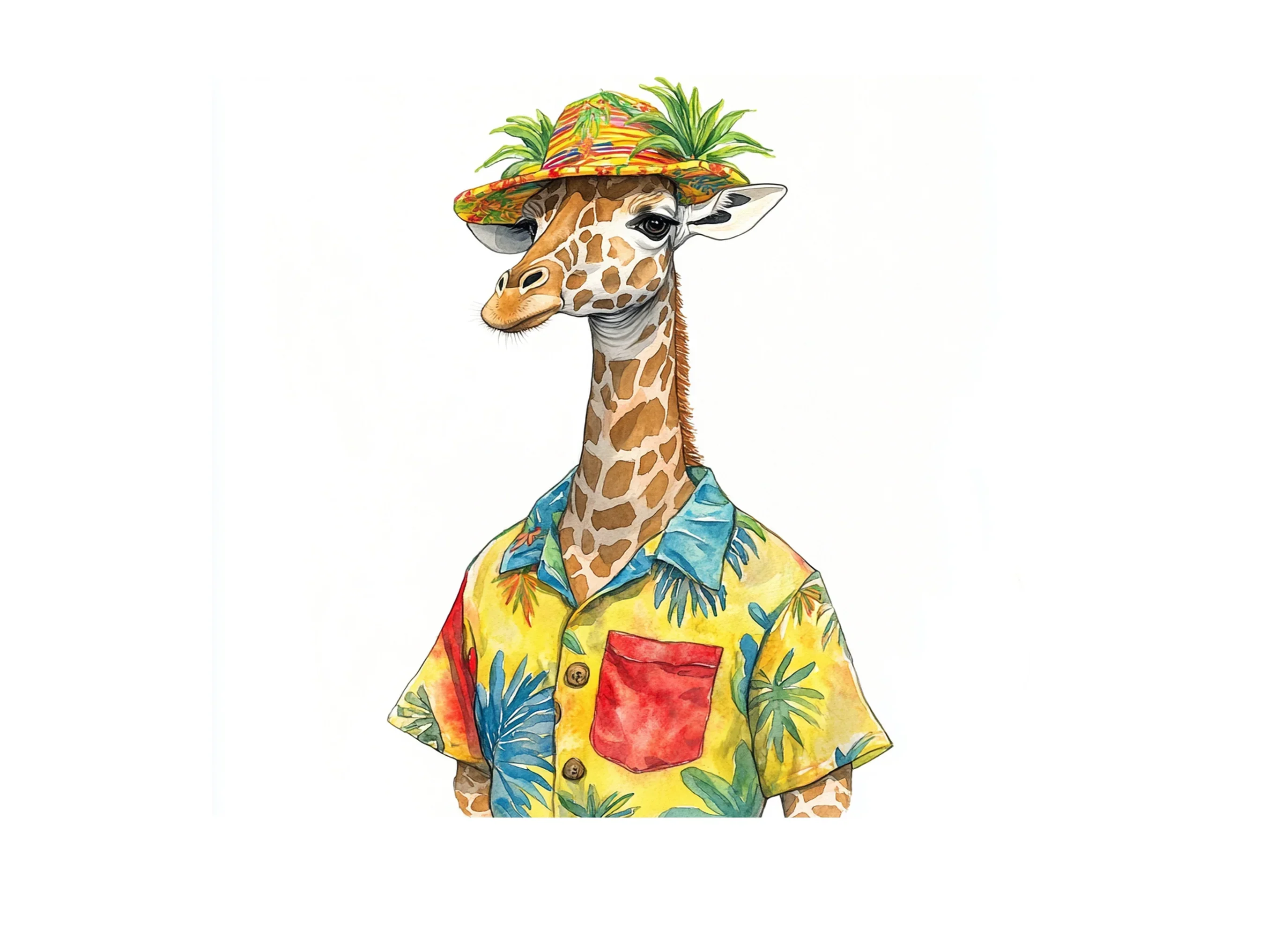 Giraffes in Hawaiian Shirts Clipart Bundle - Image 2