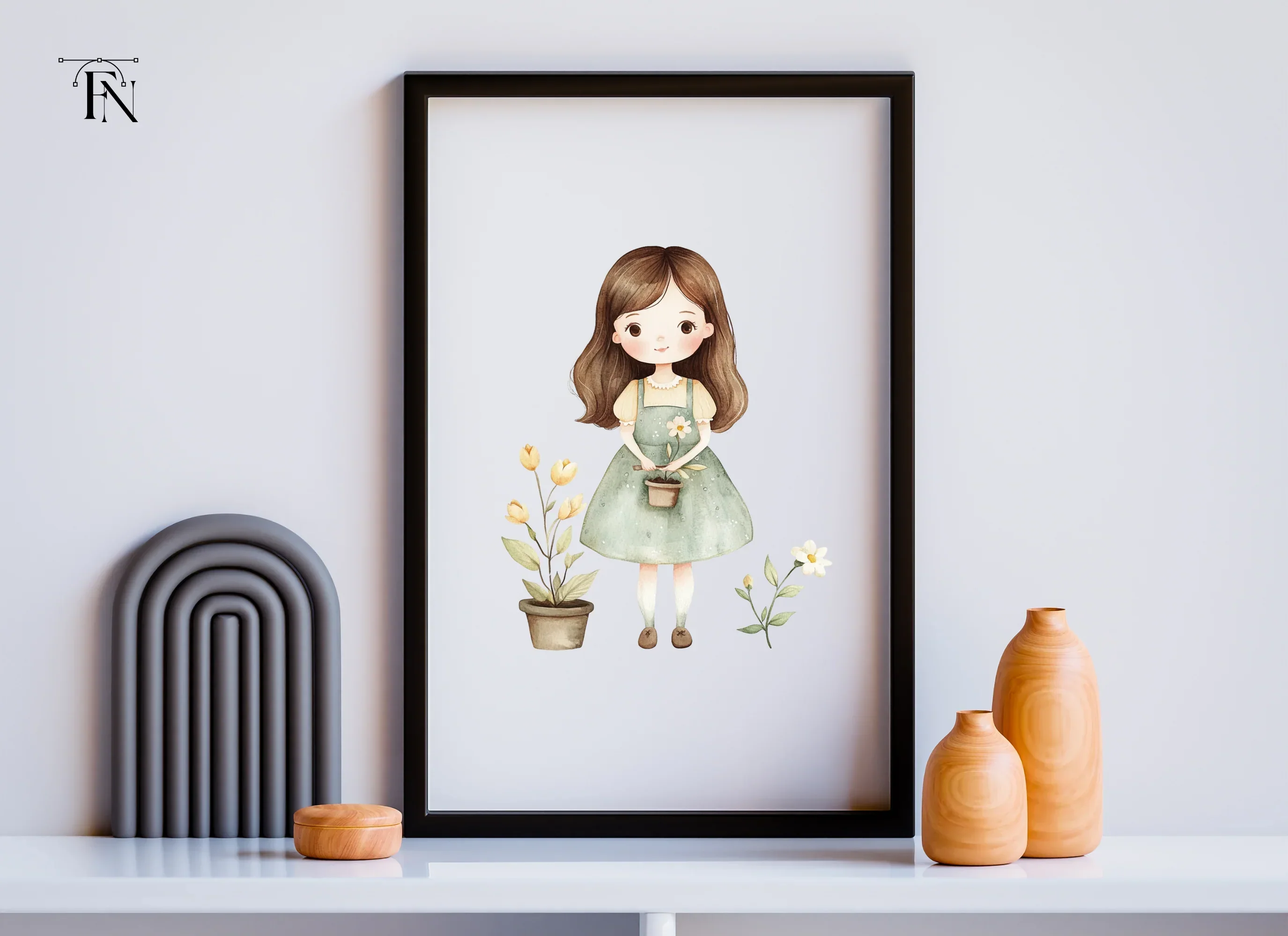 Girls with Plants Clipart Bundle - Image 5