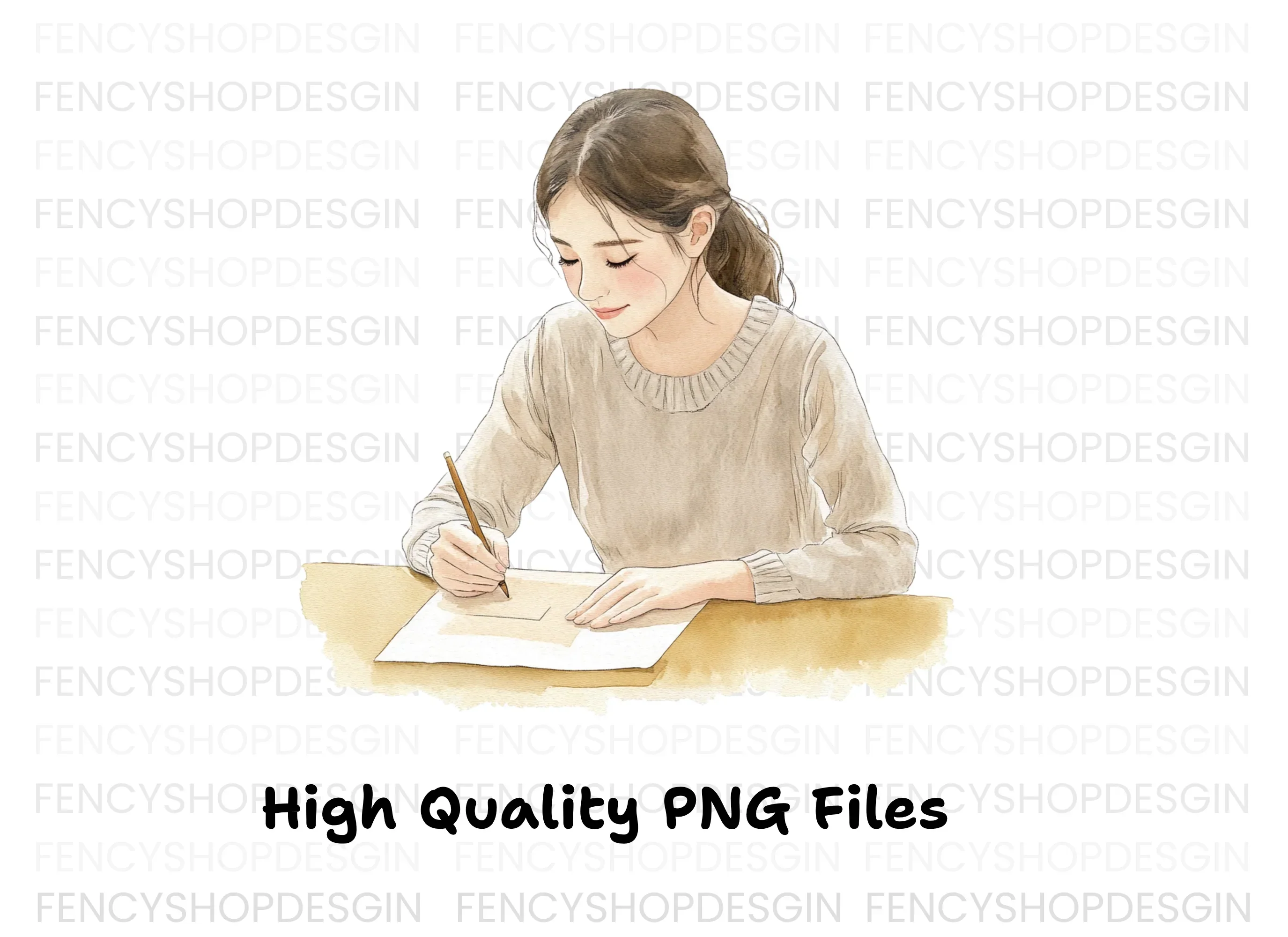 Girls Writing Clipart Bundle - Image 2