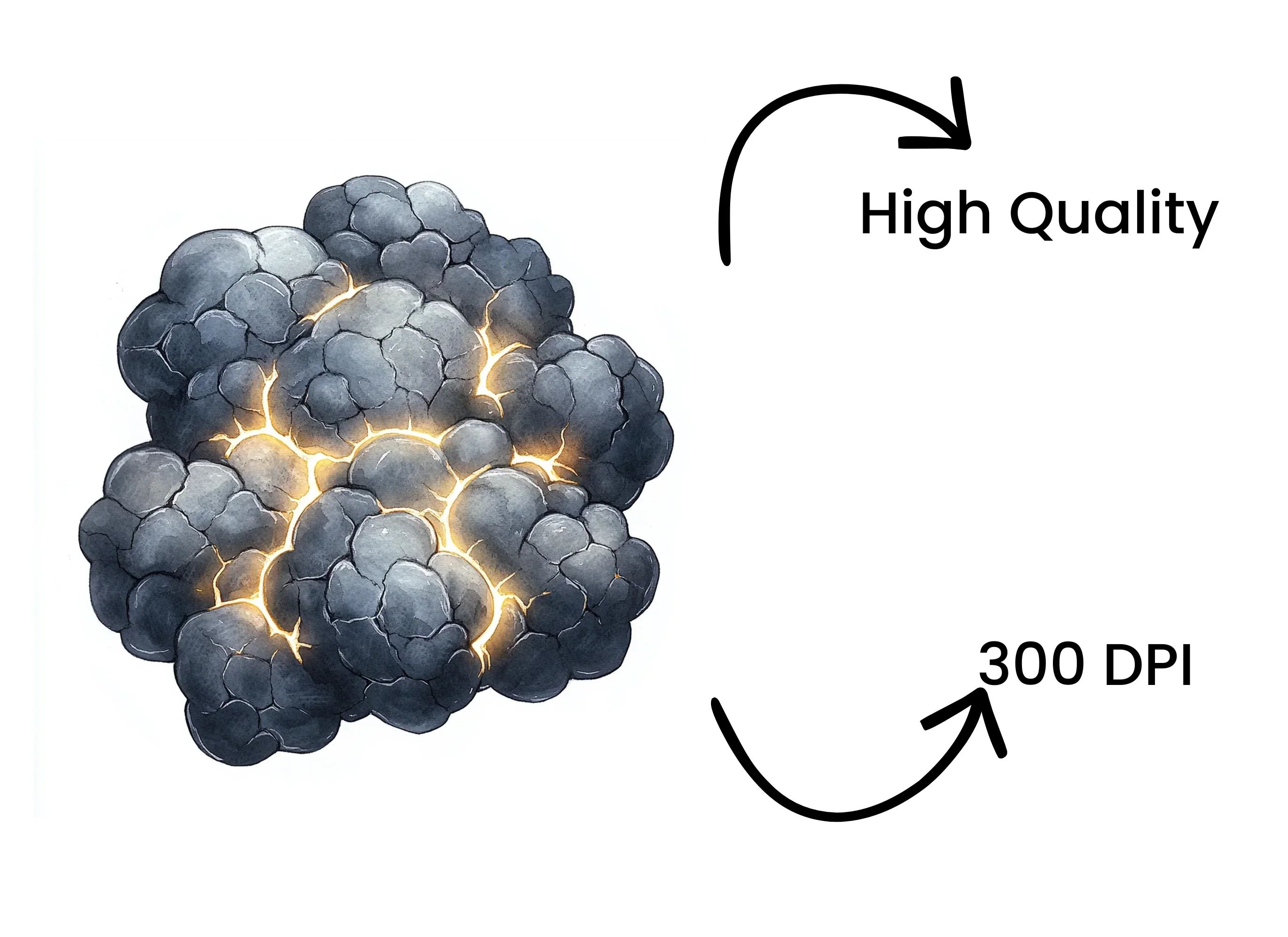 Glowing Cracks in Dark Cloud Formations Clipart Bundle - Image 4