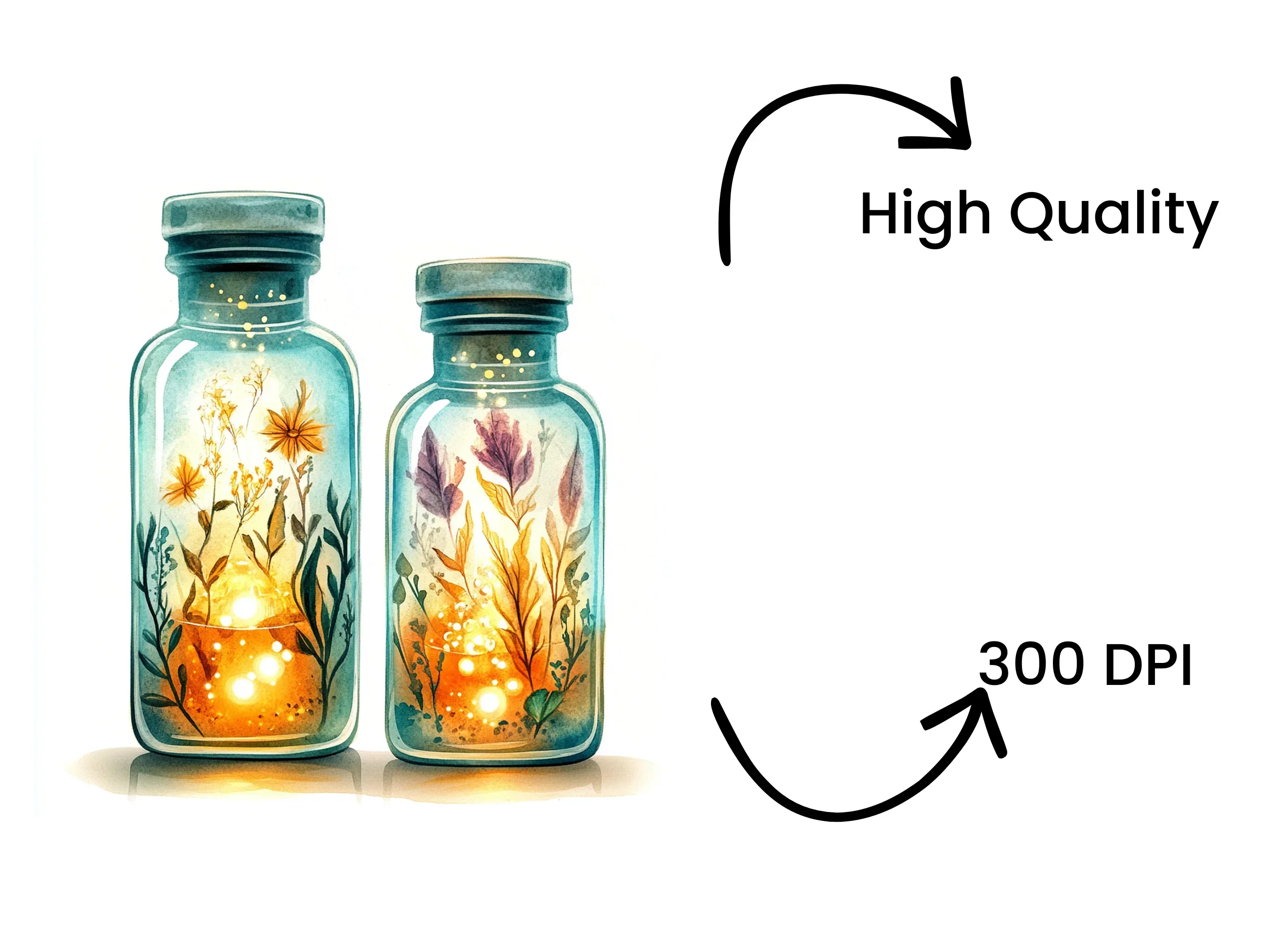 Glowing Magic Potion Bottles Clipart Bundle - Image 4