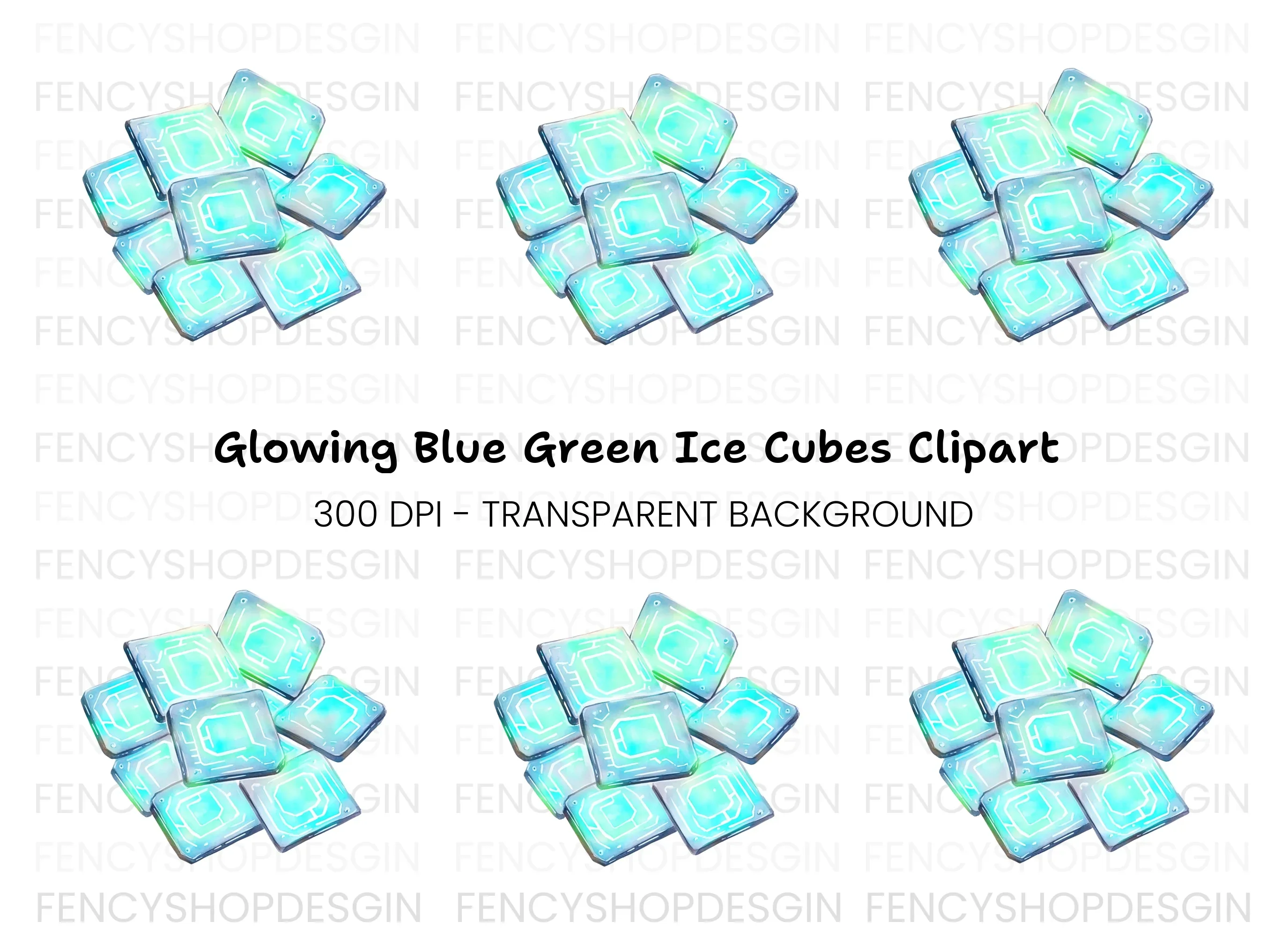 Glowing Tech Chips Clipart Bundle